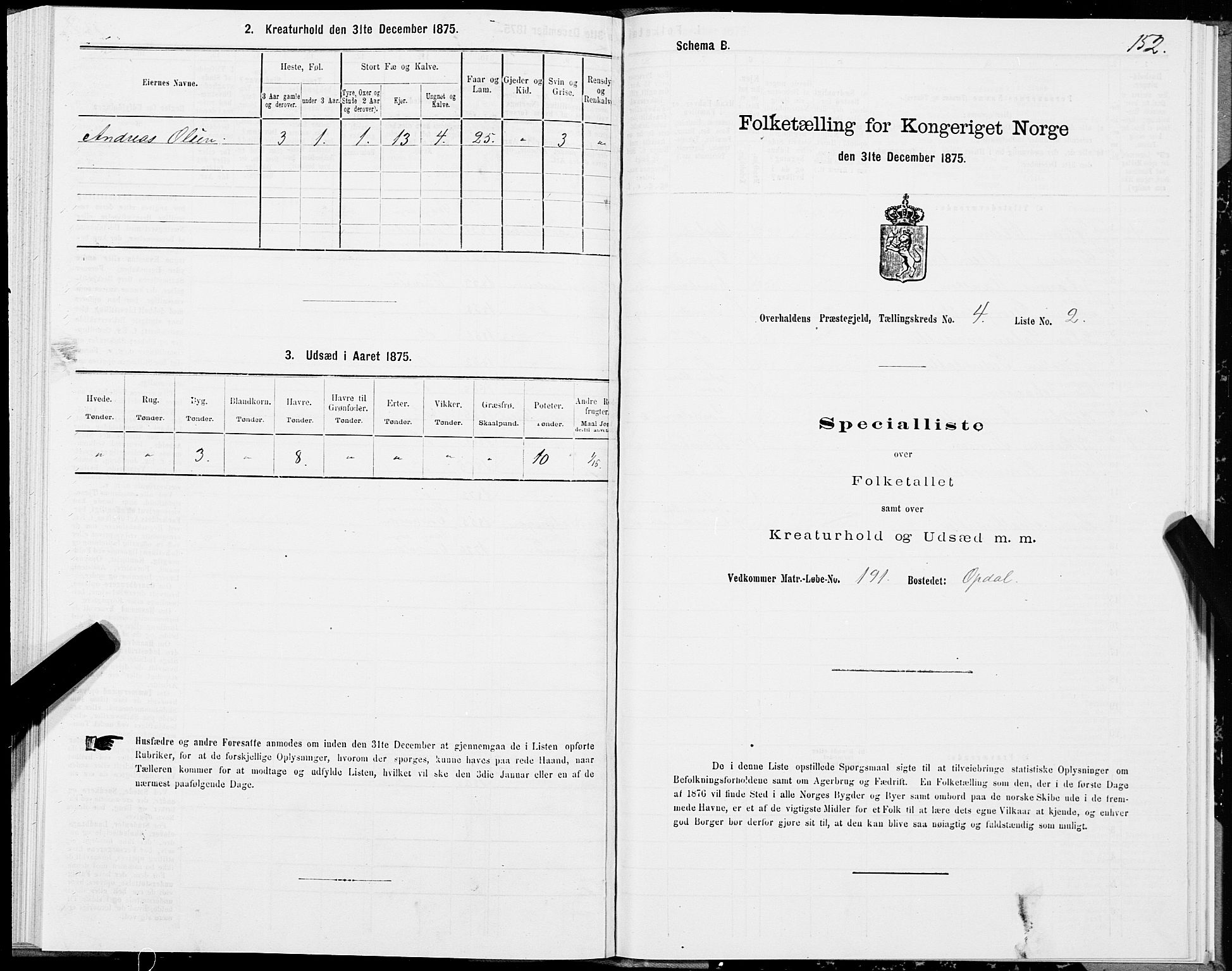 SAT, 1875 census for 1744P Overhalla, 1875, p. 2152