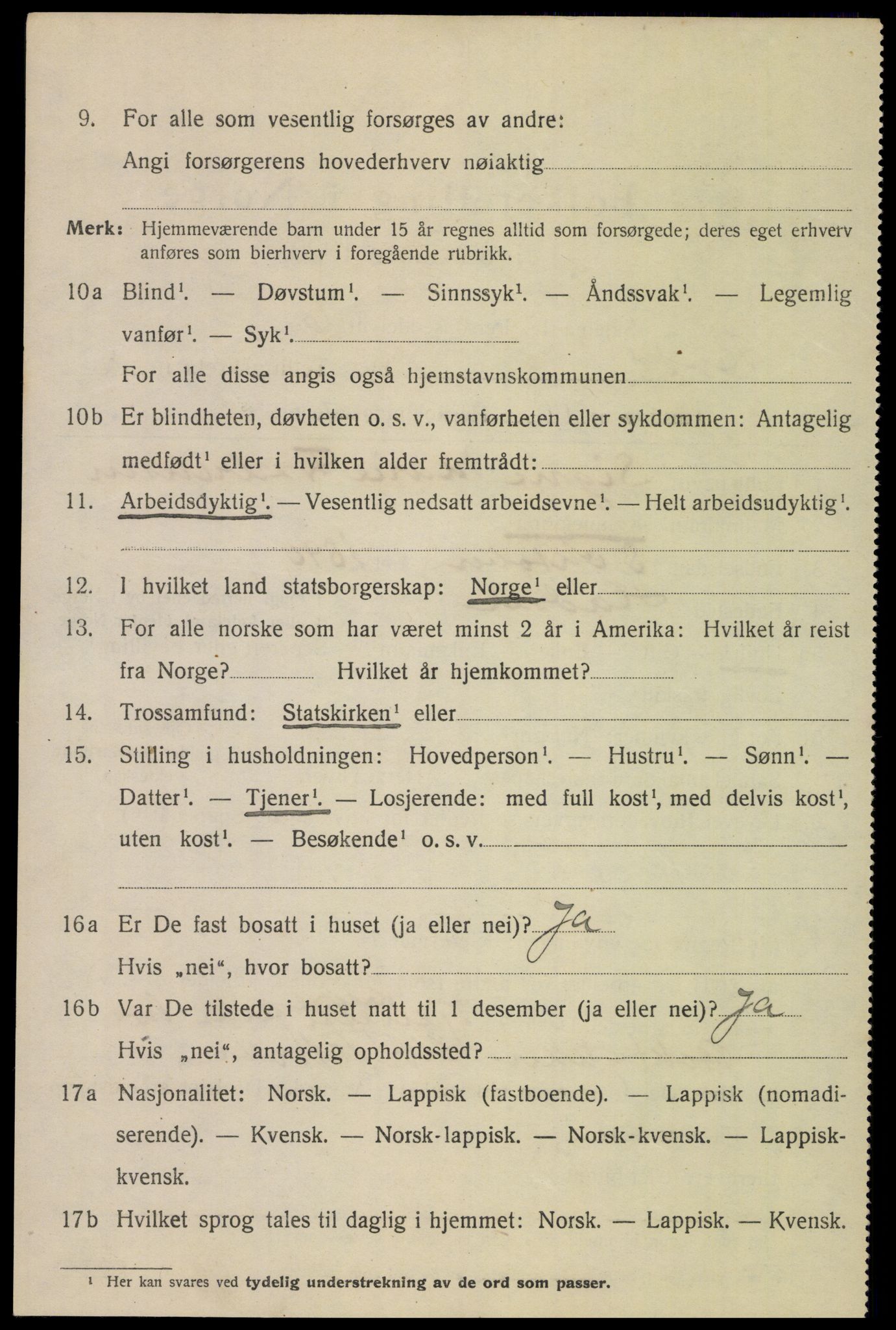 SAT, 1920 census for Bodø, 1920, p. 12142