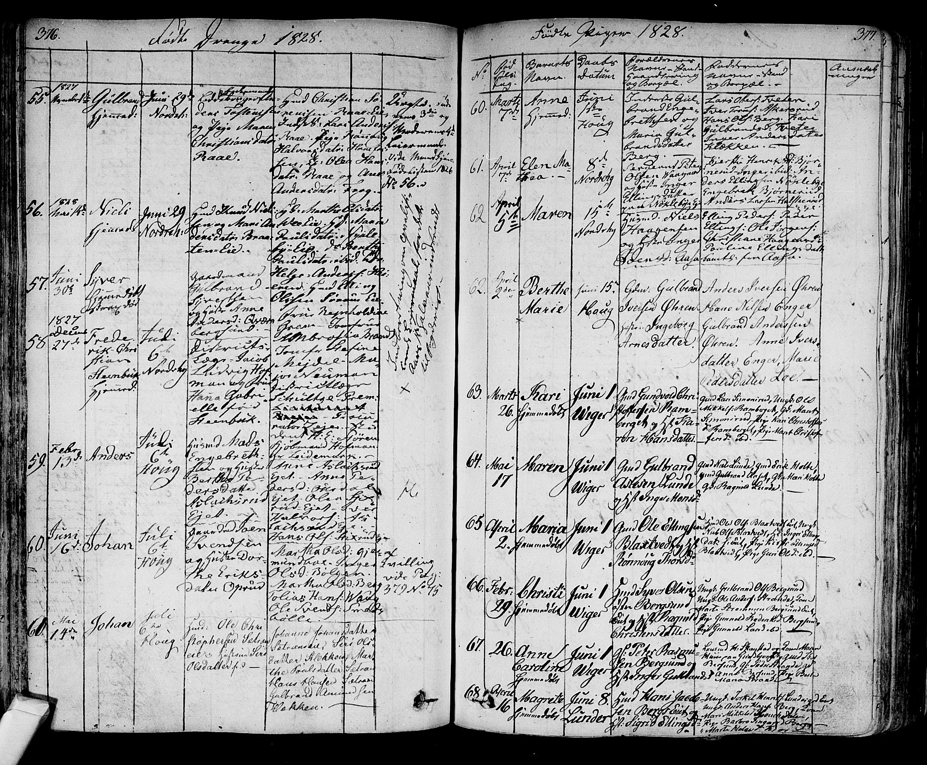 Norderhov kirkebøker, SAKO/A-237/F/Fa/L0009: Parish register (official) no. 9, 1819-1837, p. 376-377