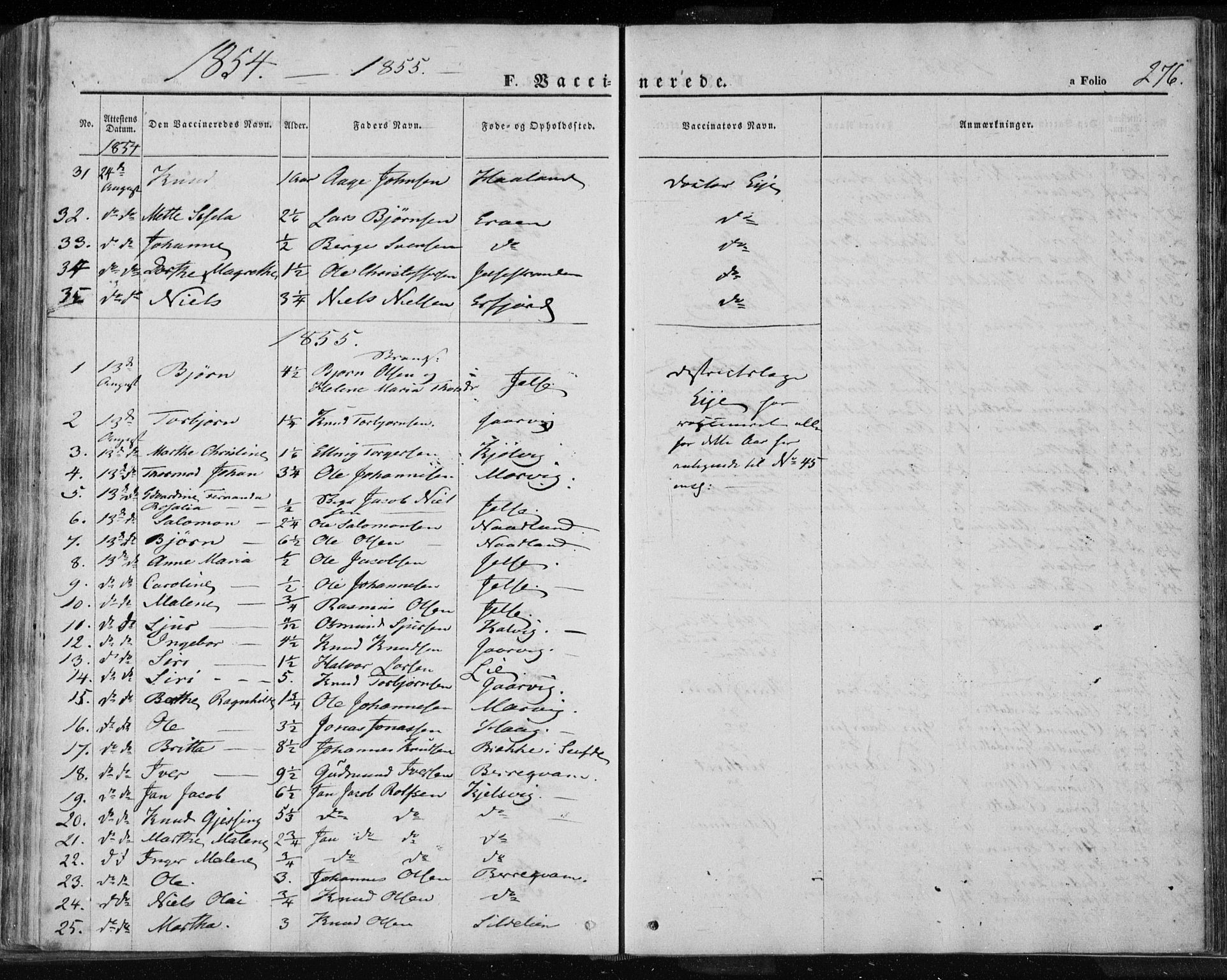 Jelsa sokneprestkontor, SAST/A-101842/01/IV: Parish register (official) no. A 7, 1854-1866, p. 276