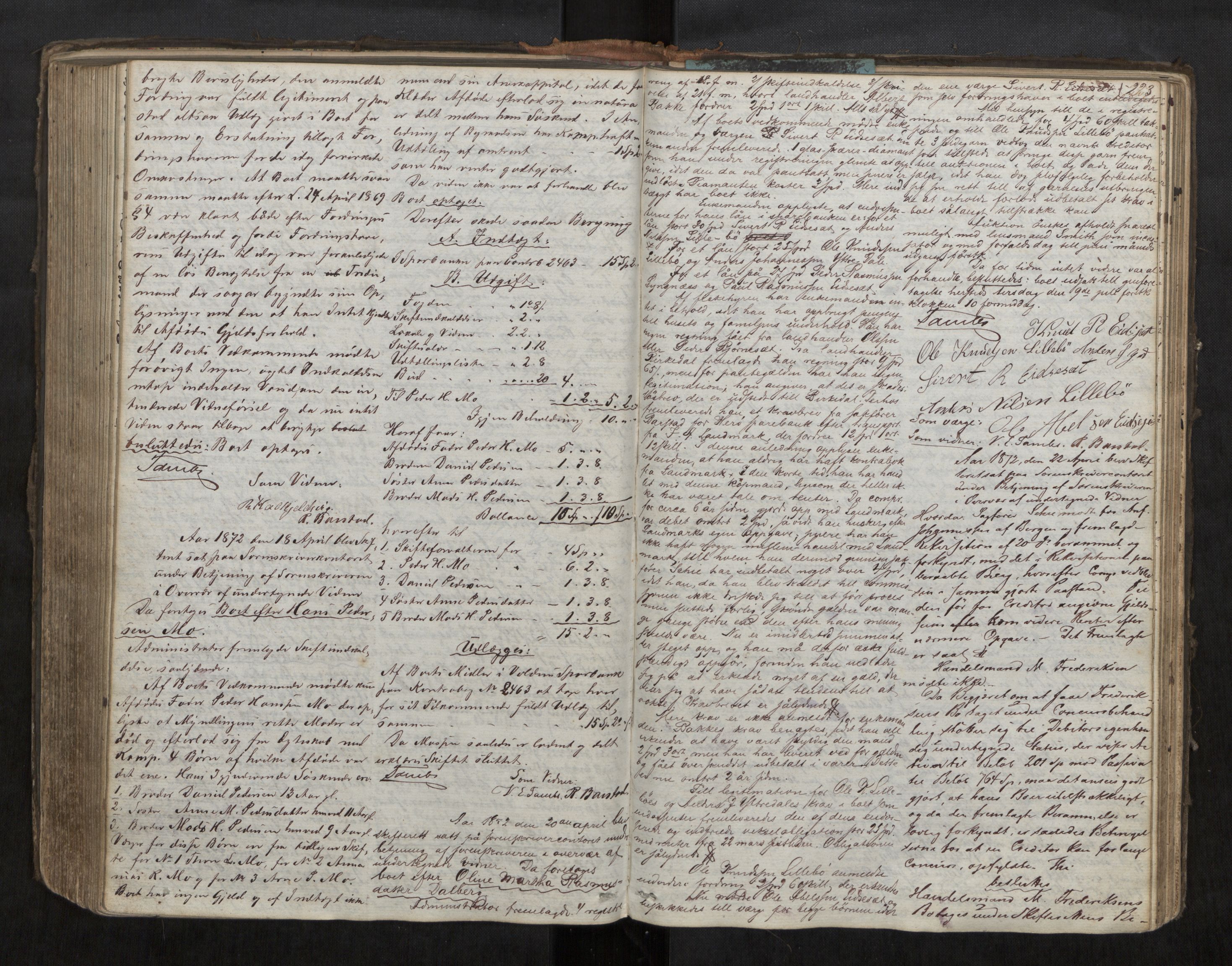 Søre Sunnmøre sorenskriveri, AV/SAT-A-4122/1/3/3B/L0003: Skiftebehandlings- / Skifteforhandlingsprotokollar, 1861-1876, p. 223