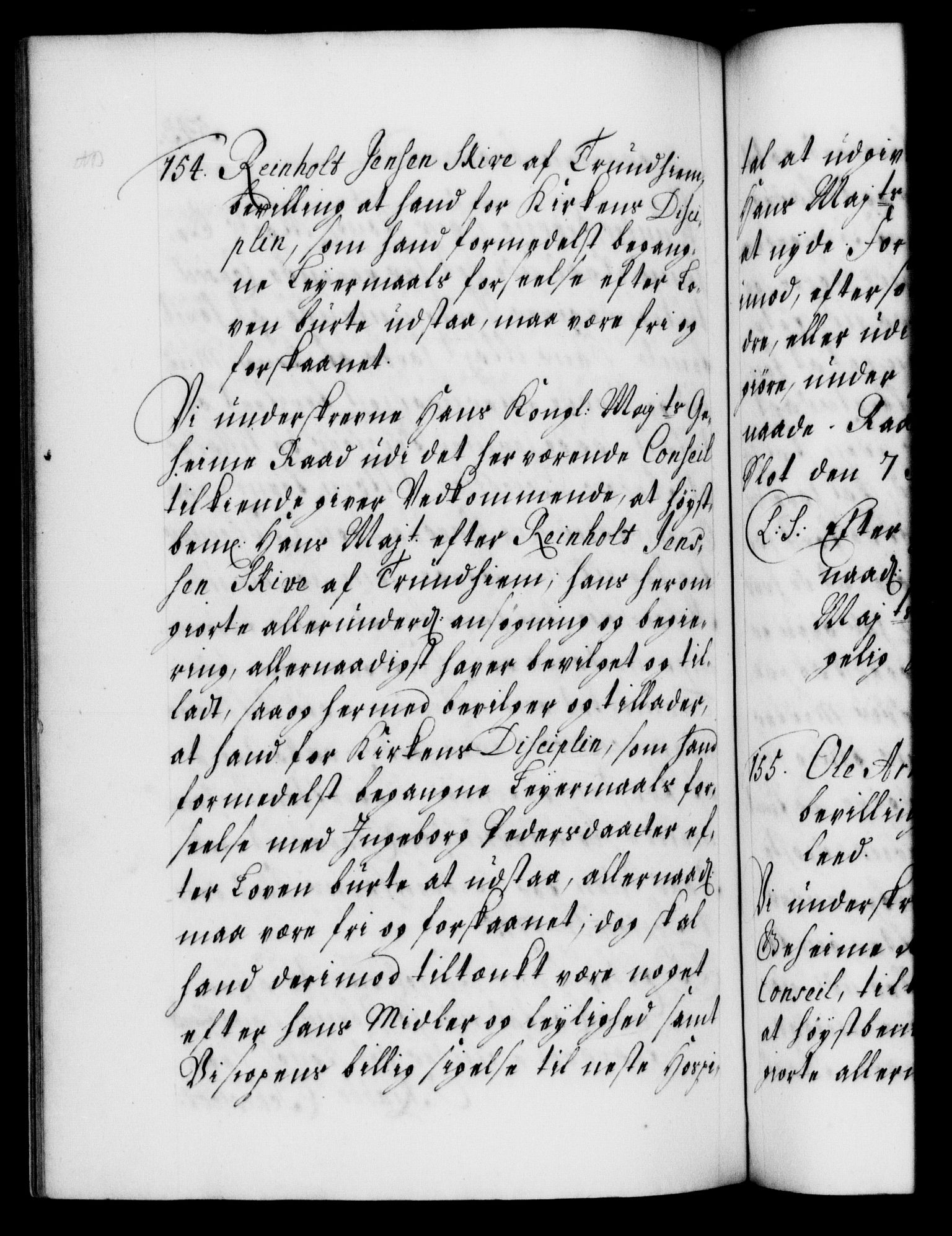 Danske Kanselli 1572-1799, AV/RA-EA-3023/F/Fc/Fca/Fcaa/L0021: Norske registre, 1712-1715, p. 543b