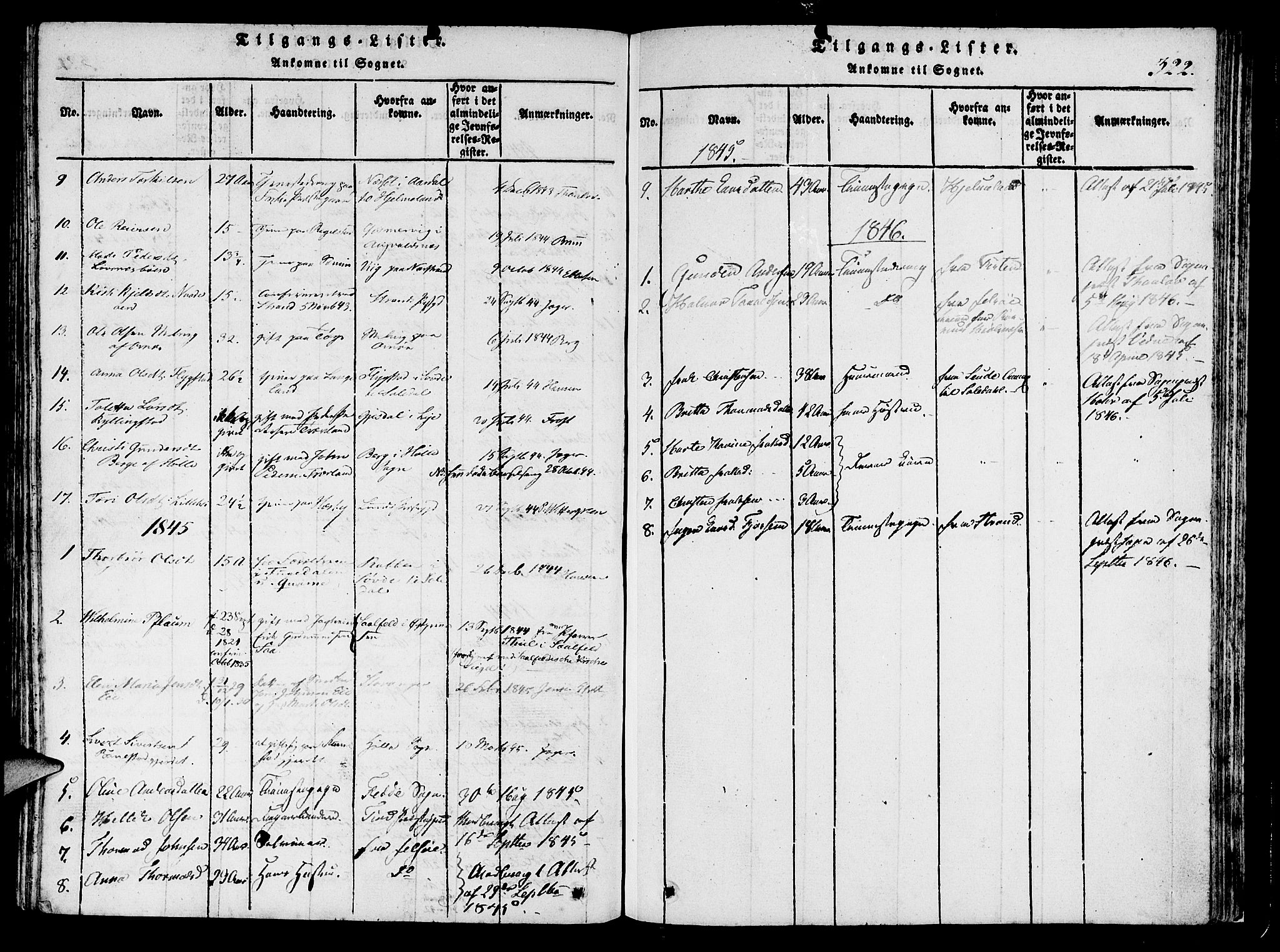 Finnøy sokneprestkontor, SAST/A-101825/H/Ha/Haa/L0006: Parish register (official) no. A 6, 1816-1846, p. 322
