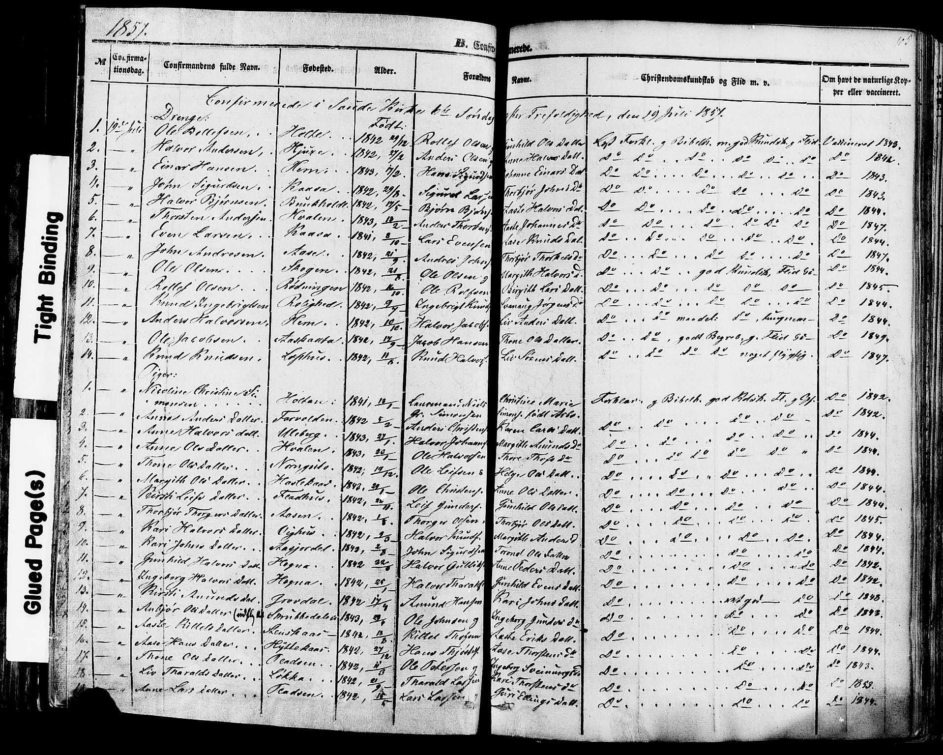 Sauherad kirkebøker, SAKO/A-298/F/Fa/L0007: Parish register (official) no. I 7, 1851-1873, p. 105