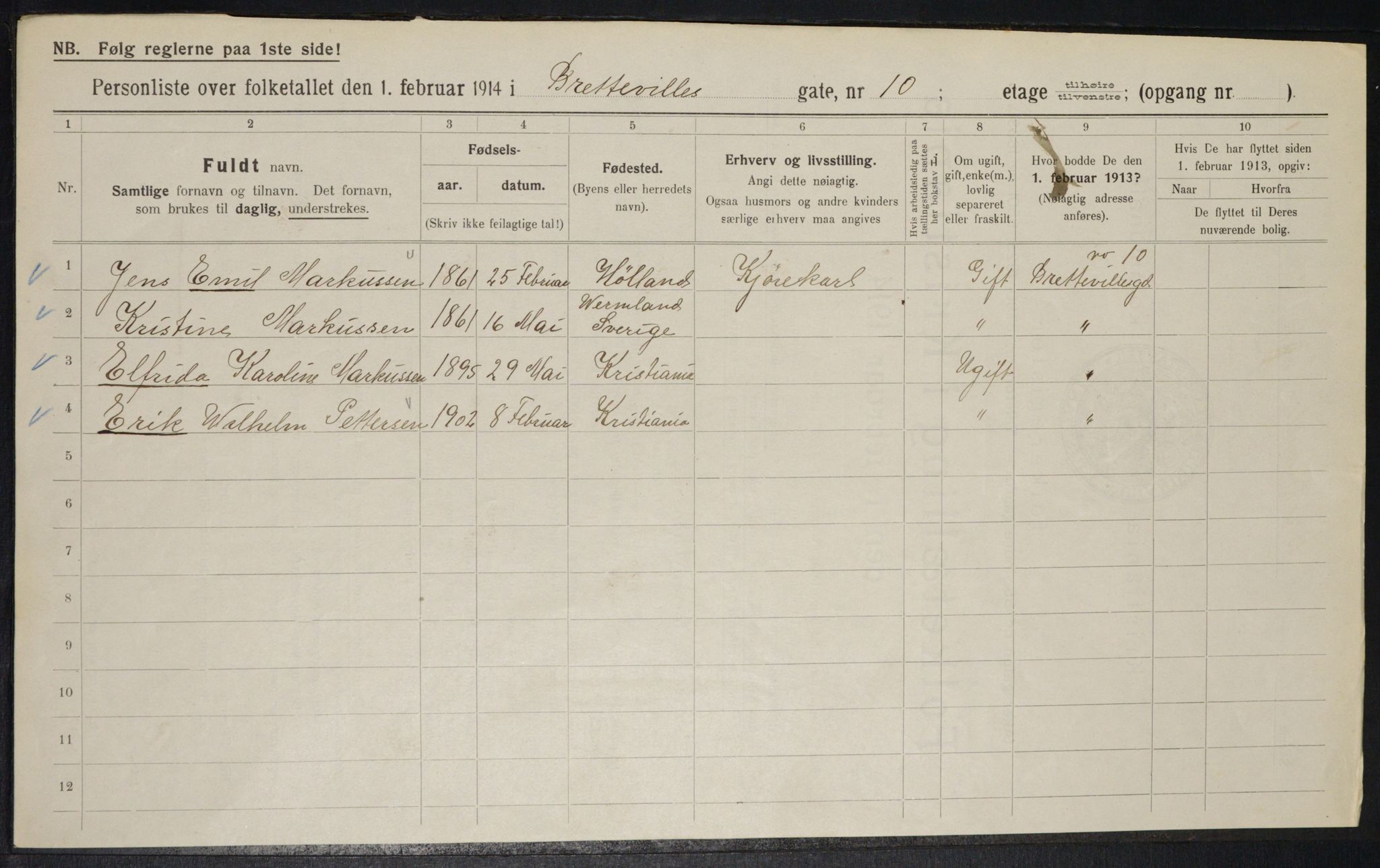 OBA, Municipal Census 1914 for Kristiania, 1914, p. 8795