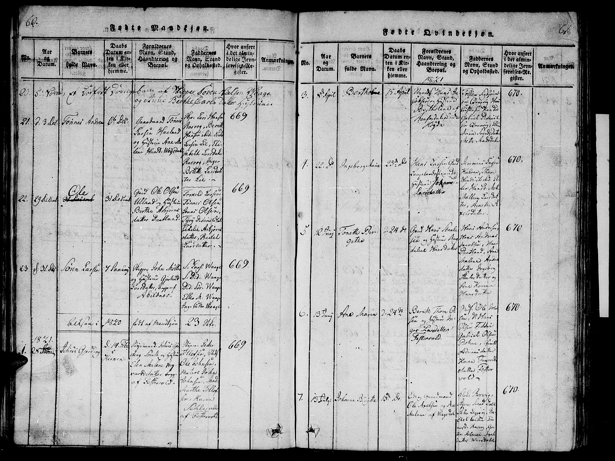 Flekkefjord sokneprestkontor, AV/SAK-1111-0012/F/Fb/Fbb/L0001: Parish register (copy) no. B 1, 1815-1830, p. 60-61