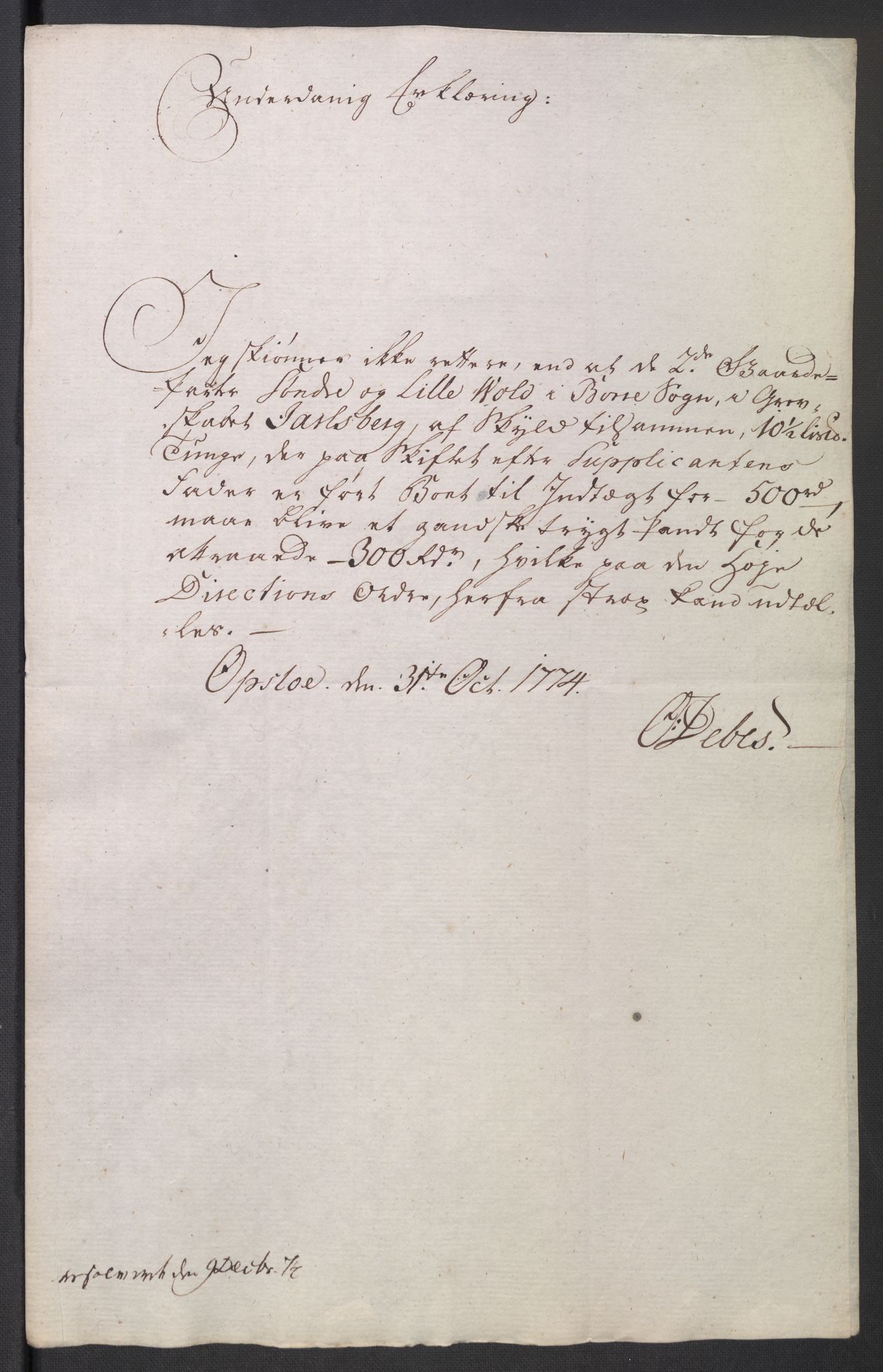 Oslo stiftsdireksjon, AV/SAO-A-11085/K/Kb/L0004/0006: Oslo Hospital / Forstanderen: Brev fra forstanderen til Hospitalets direksjon, 1752-1808, p. 47