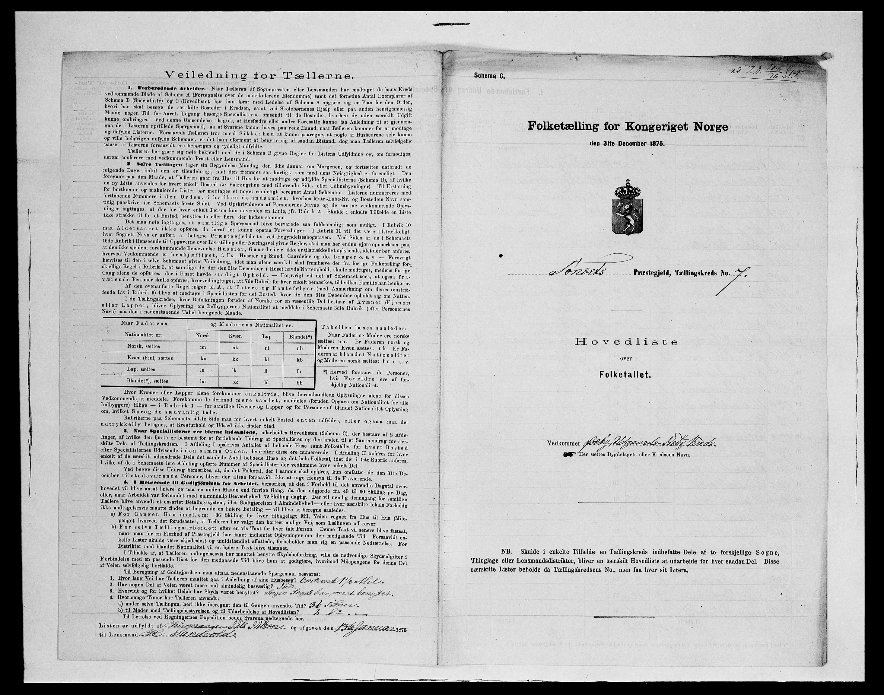 SAH, 1875 census for 0437P Tynset, 1875, p. 132