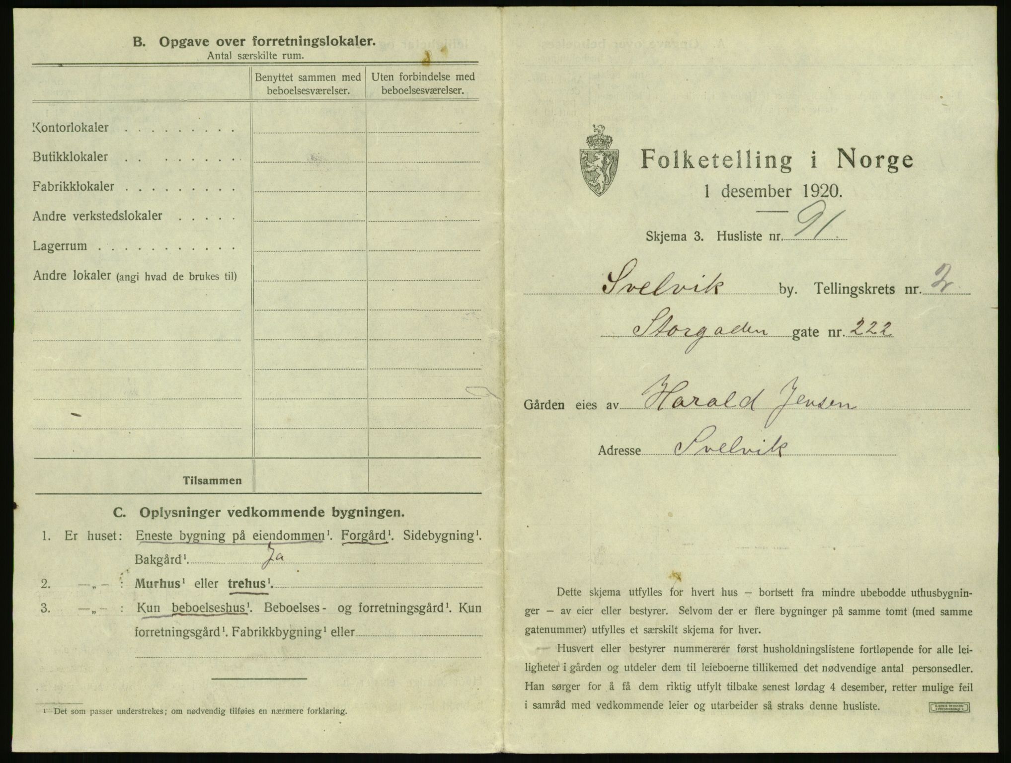 SAKO, 1920 census for Svelvik, 1920, p. 459