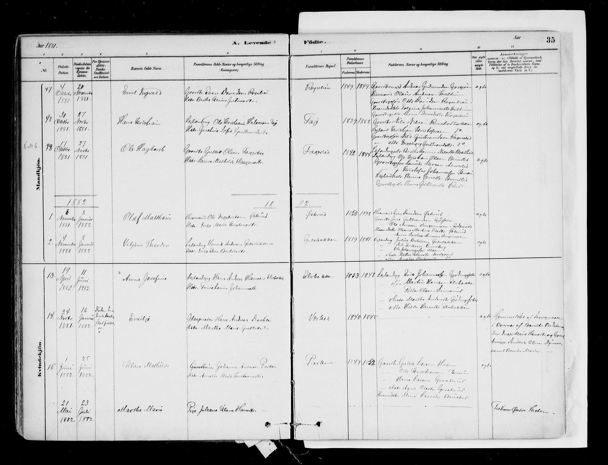 Hurdal prestekontor Kirkebøker, SAO/A-10889/F/Fa/L0007: Parish register (official) no. I 7, 1878-1906, p. 35