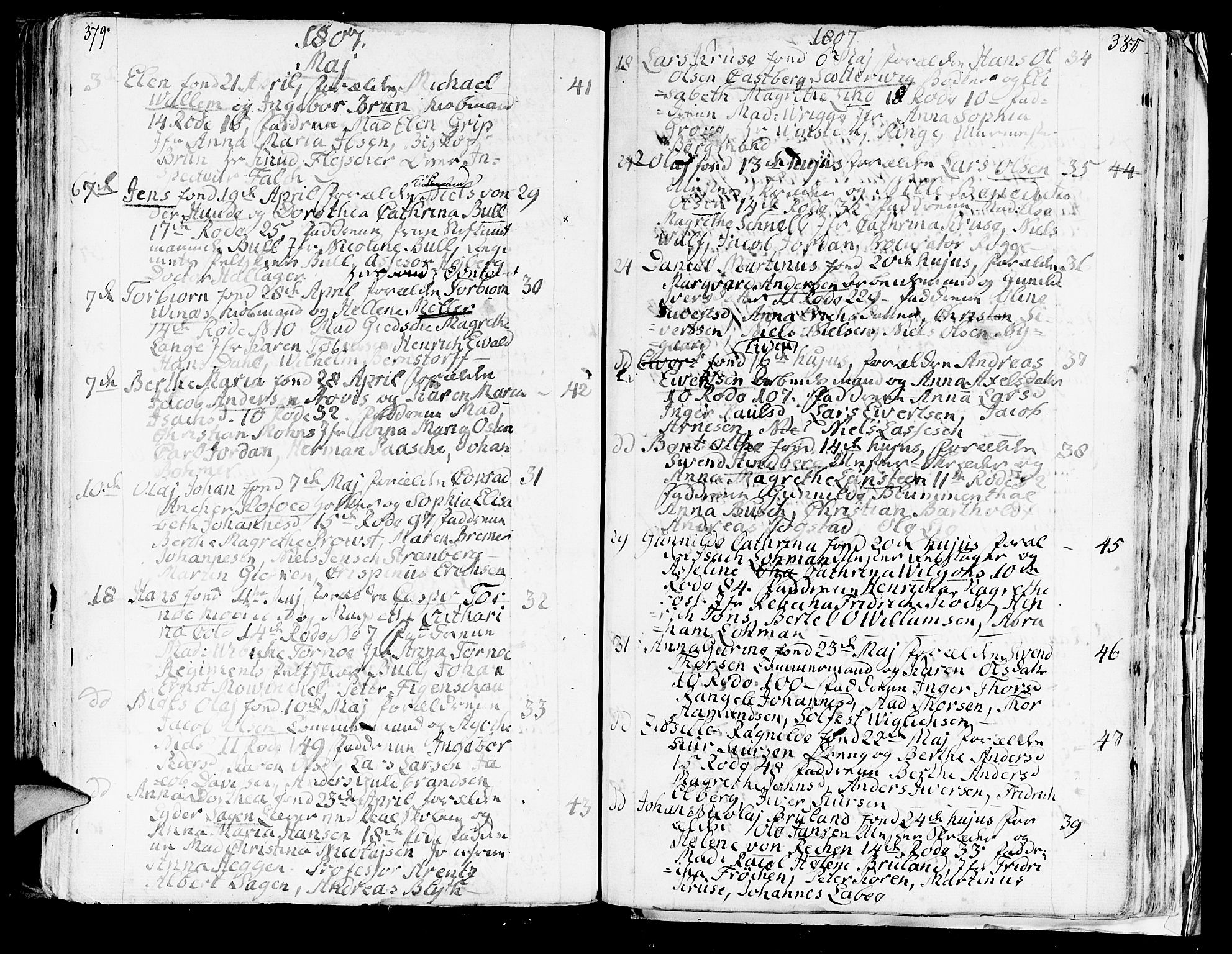 Domkirken sokneprestembete, SAB/A-74801/H/Haa/L0004: Parish register (official) no. A 4, 1763-1820, p. 379-380