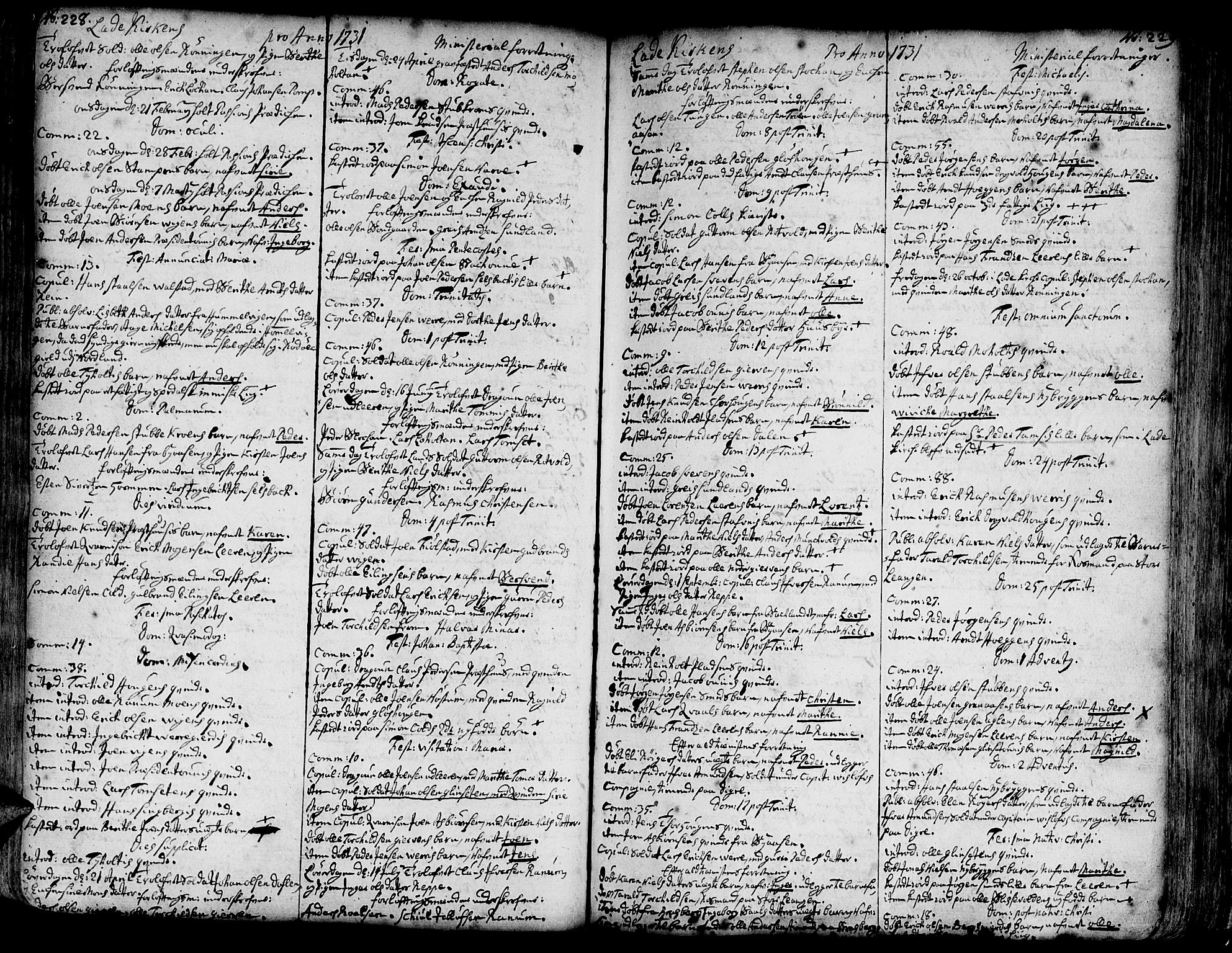 Ministerialprotokoller, klokkerbøker og fødselsregistre - Sør-Trøndelag, SAT/A-1456/606/L0275: Parish register (official) no. 606A01 /1, 1727-1780, p. 228-229