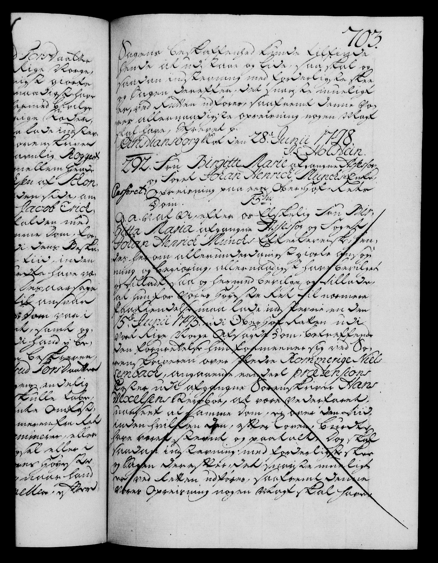Danske Kanselli 1572-1799, AV/RA-EA-3023/F/Fc/Fca/Fcaa/L0035: Norske registre, 1746-1748, p. 703a