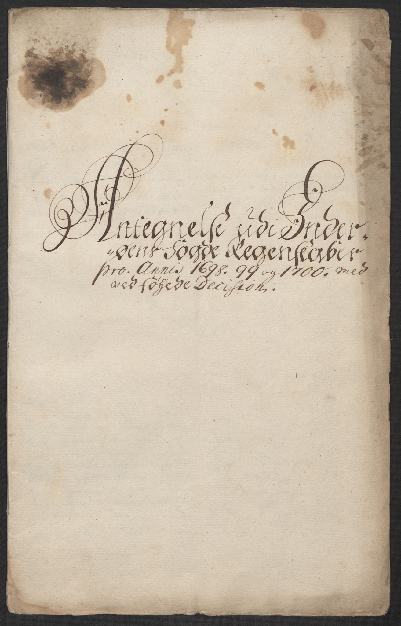 Rentekammeret inntil 1814, Reviderte regnskaper, Fogderegnskap, RA/EA-4092/R63/L4311: Fogderegnskap Inderøy, 1700, p. 218
