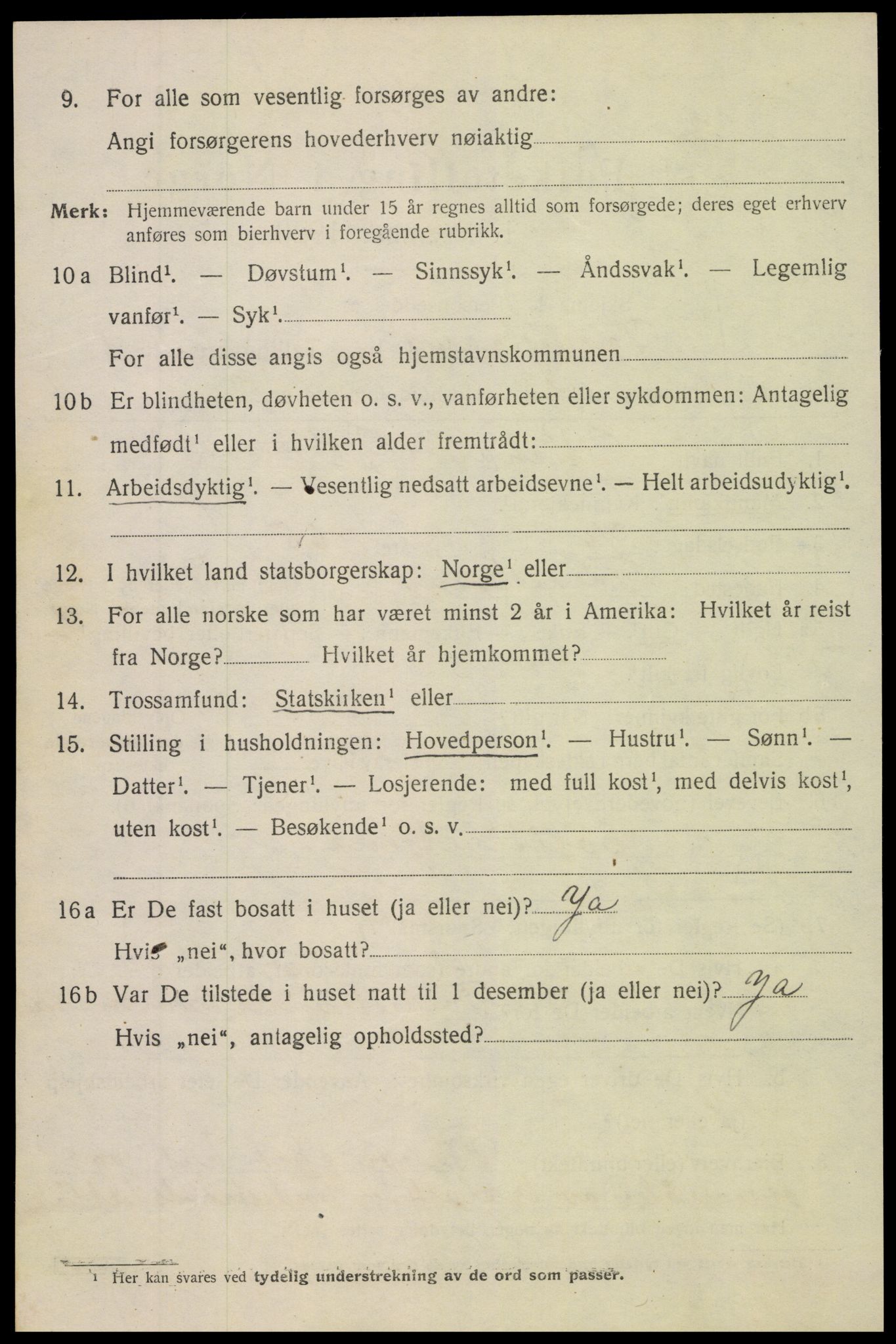 SAK, 1920 census for Tvedestrand, 1920, p. 1714