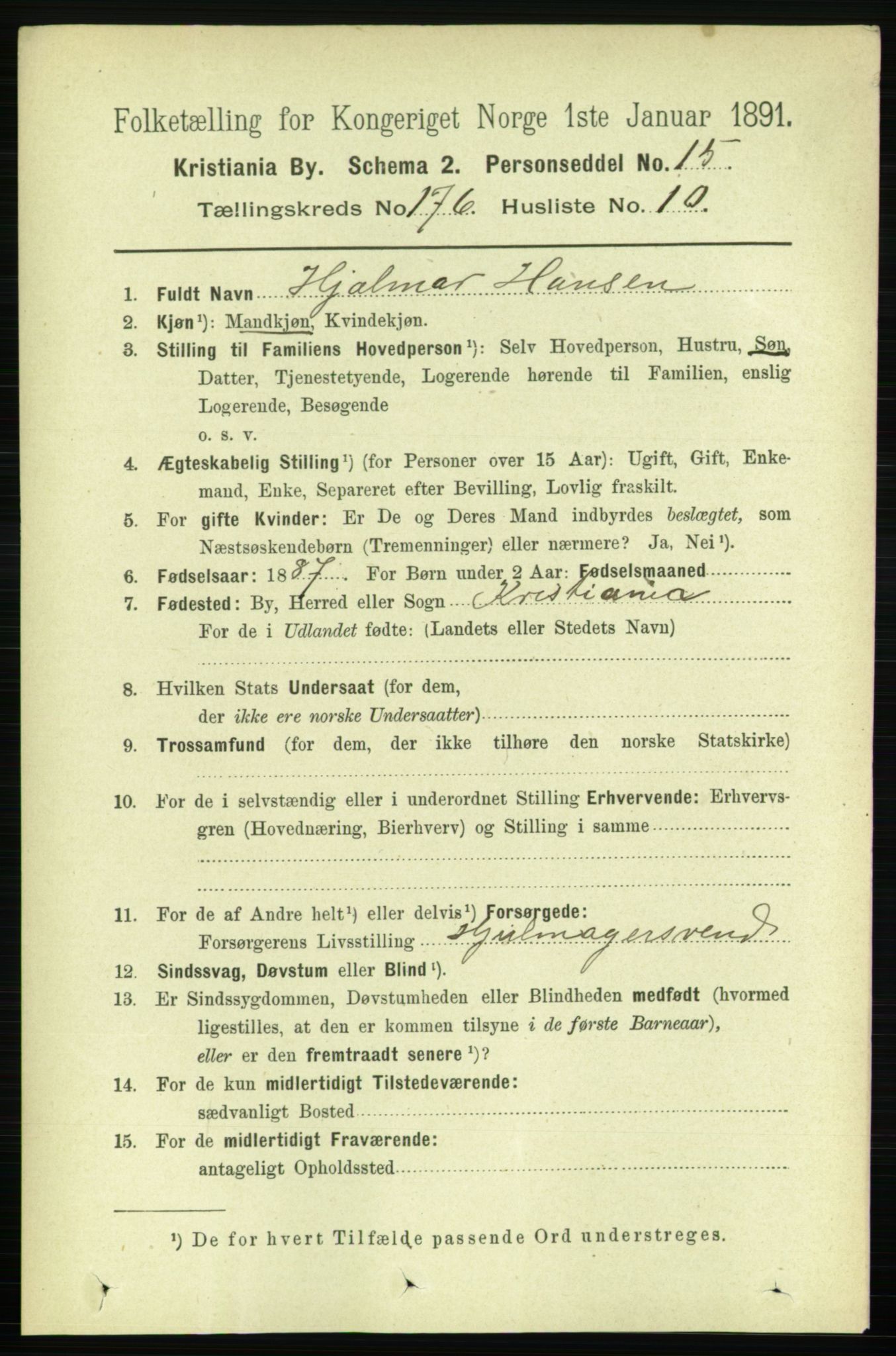 RA, 1891 census for 0301 Kristiania, 1891, p. 105921