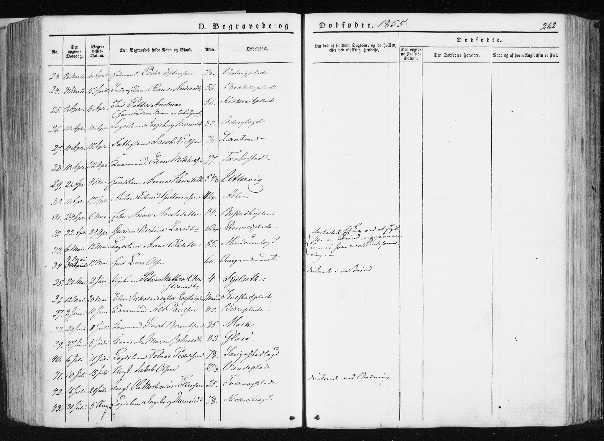 Ministerialprotokoller, klokkerbøker og fødselsregistre - Nord-Trøndelag, SAT/A-1458/741/L0393: Parish register (official) no. 741A07, 1849-1863, p. 262