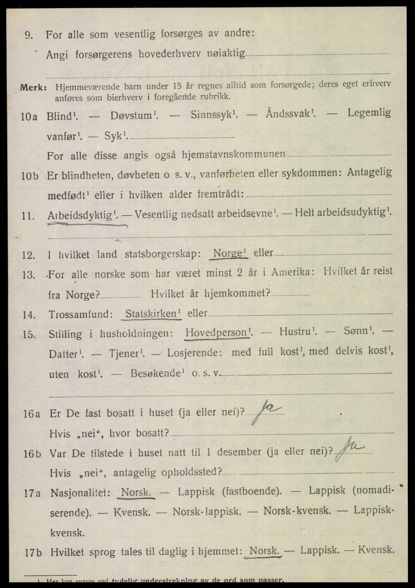 SAT, 1920 census for Fauske, 1920, p. 8675