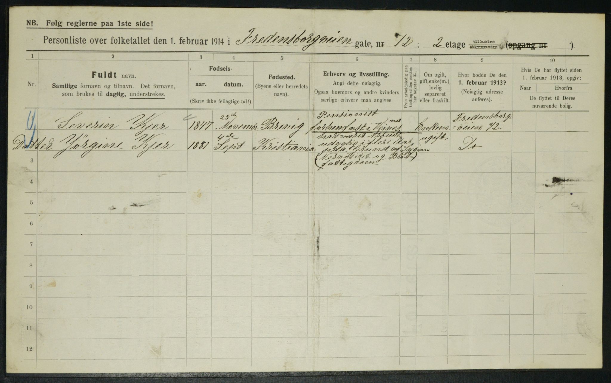 OBA, Municipal Census 1914 for Kristiania, 1914, p. 26668