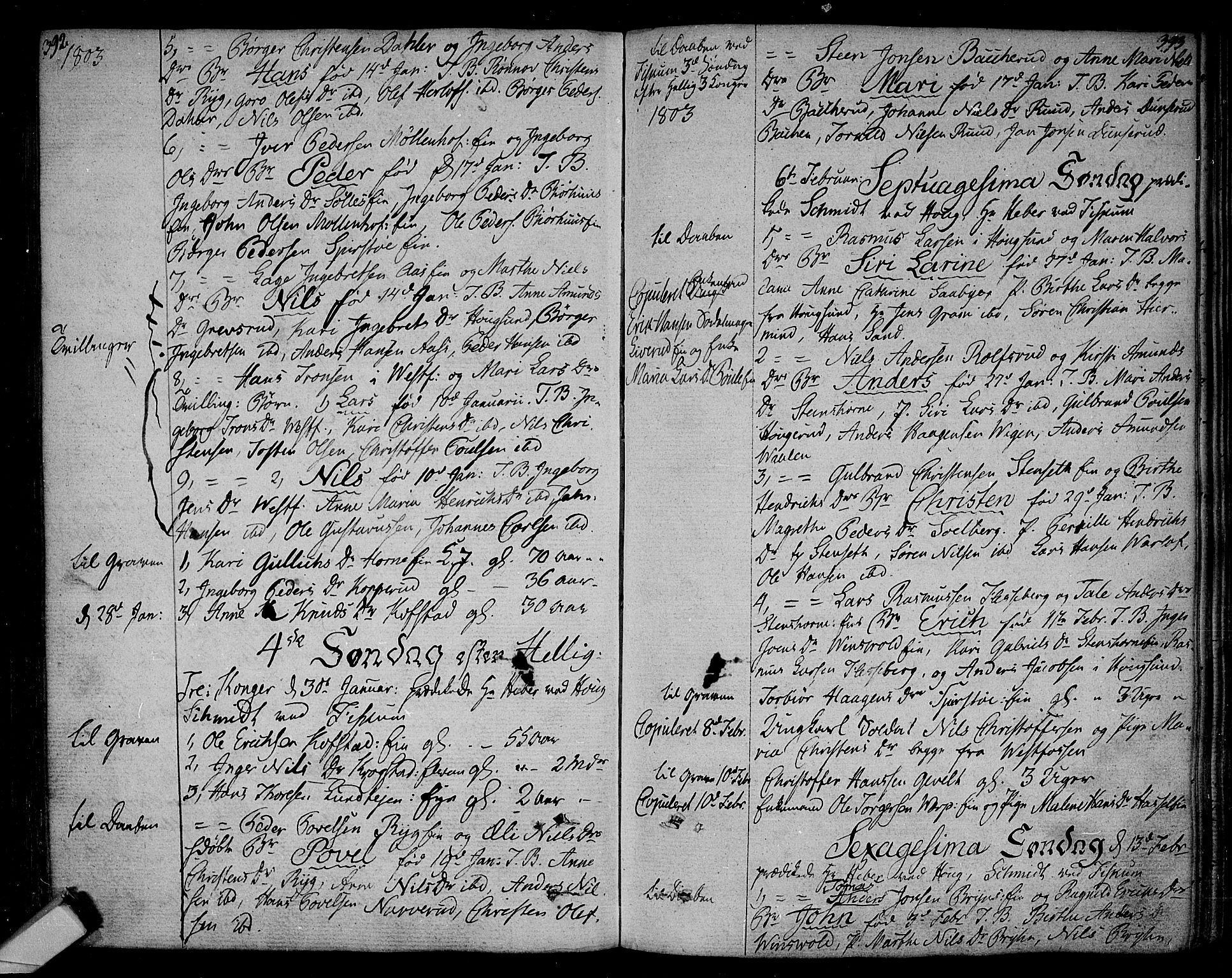 Eiker kirkebøker, AV/SAKO-A-4/F/Fa/L0009: Parish register (official) no. I 9, 1789-1806, p. 392-393