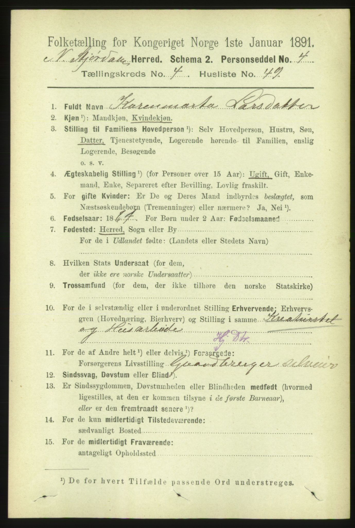 RA, 1891 census for 1714 Nedre Stjørdal, 1891, p. 1877