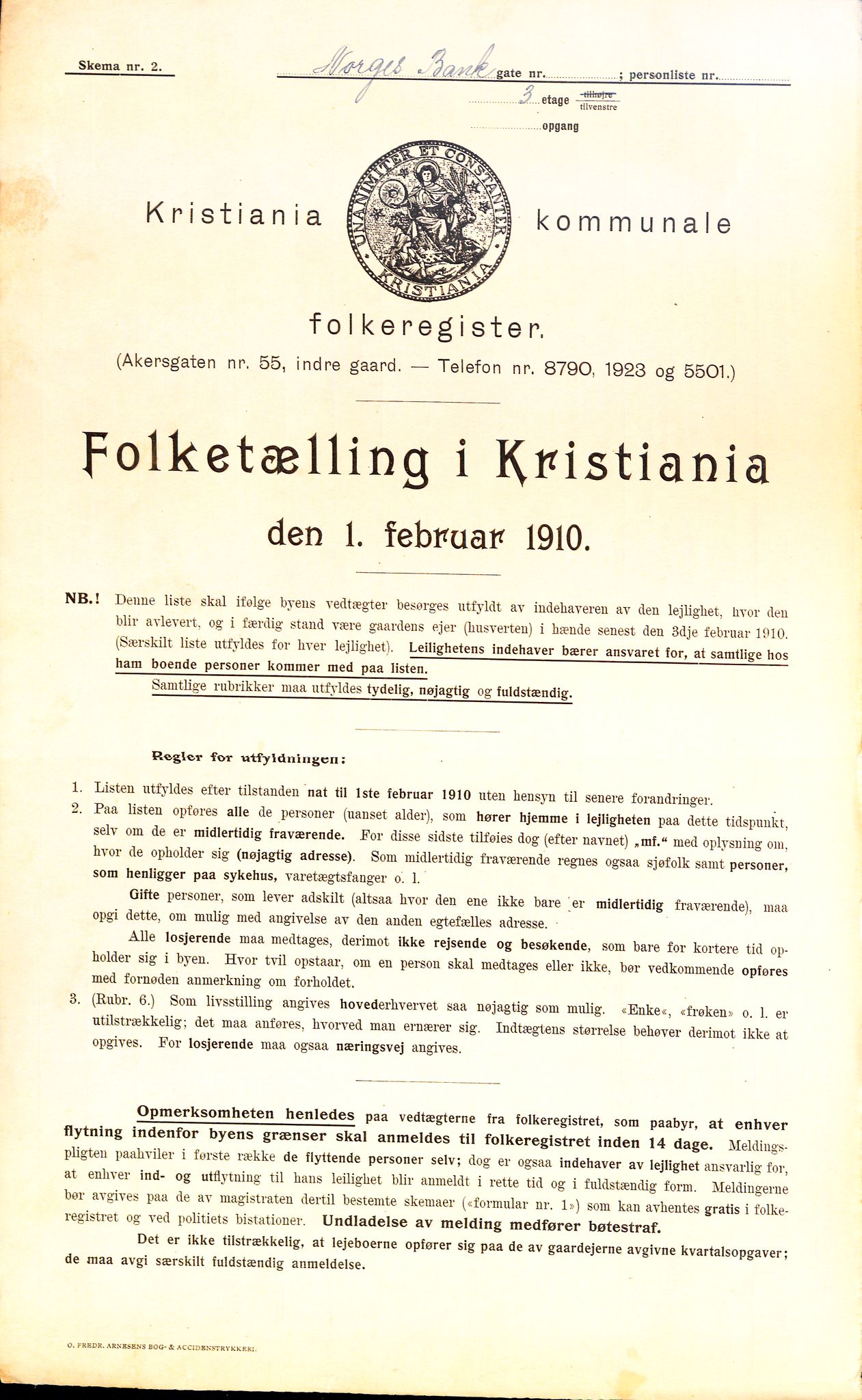 OBA, Municipal Census 1910 for Kristiania, 1910, p. 3212