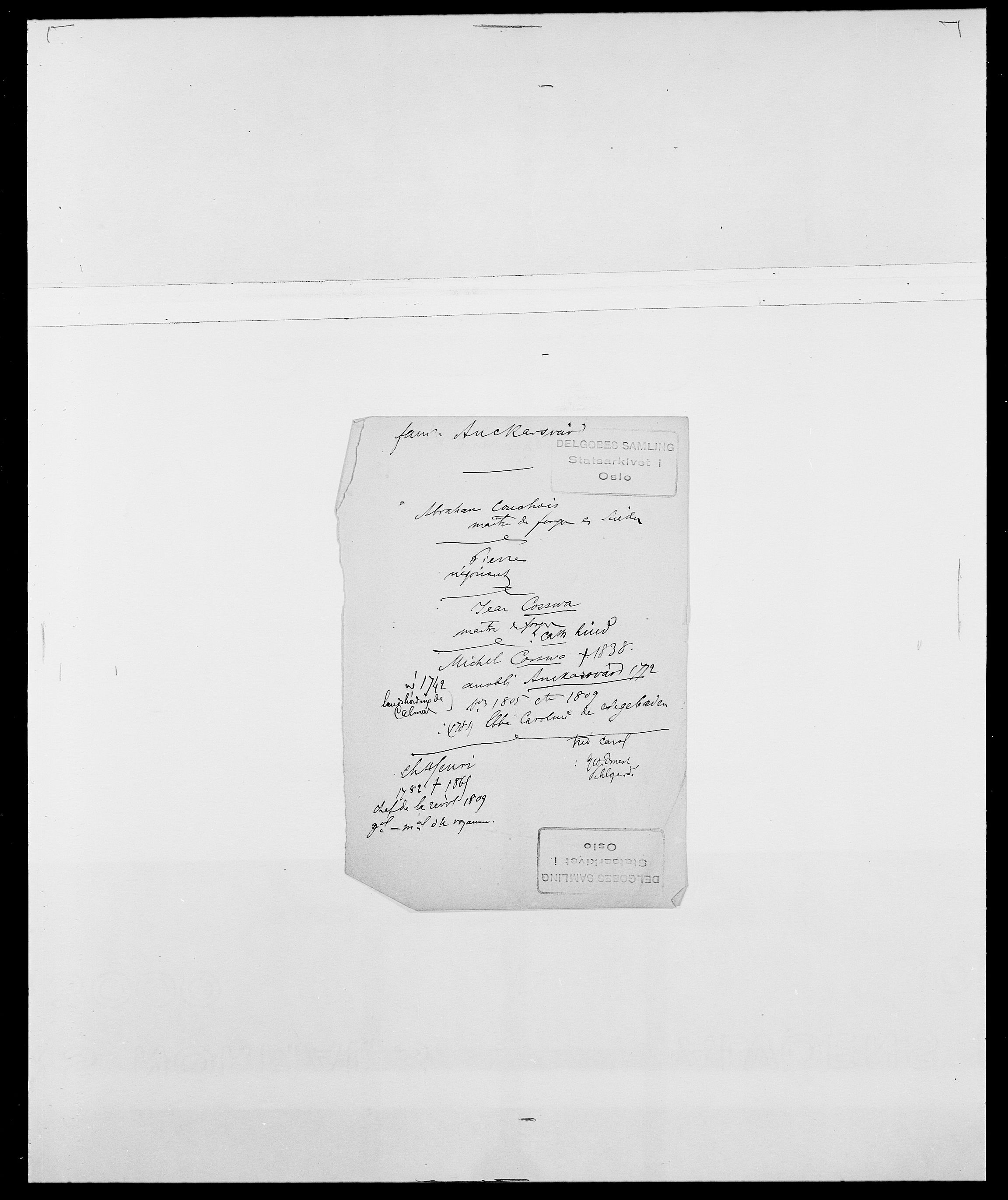 Delgobe, Charles Antoine - samling, AV/SAO-PAO-0038/D/Da/L0002: Anker, Ancher - Bauner, p. 23