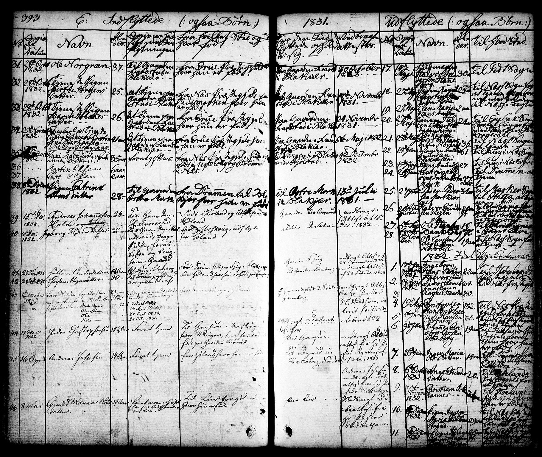 Aurskog prestekontor Kirkebøker, SAO/A-10304a/F/Fa/L0006: Parish register (official) no. I 6, 1829-1853, p. 393