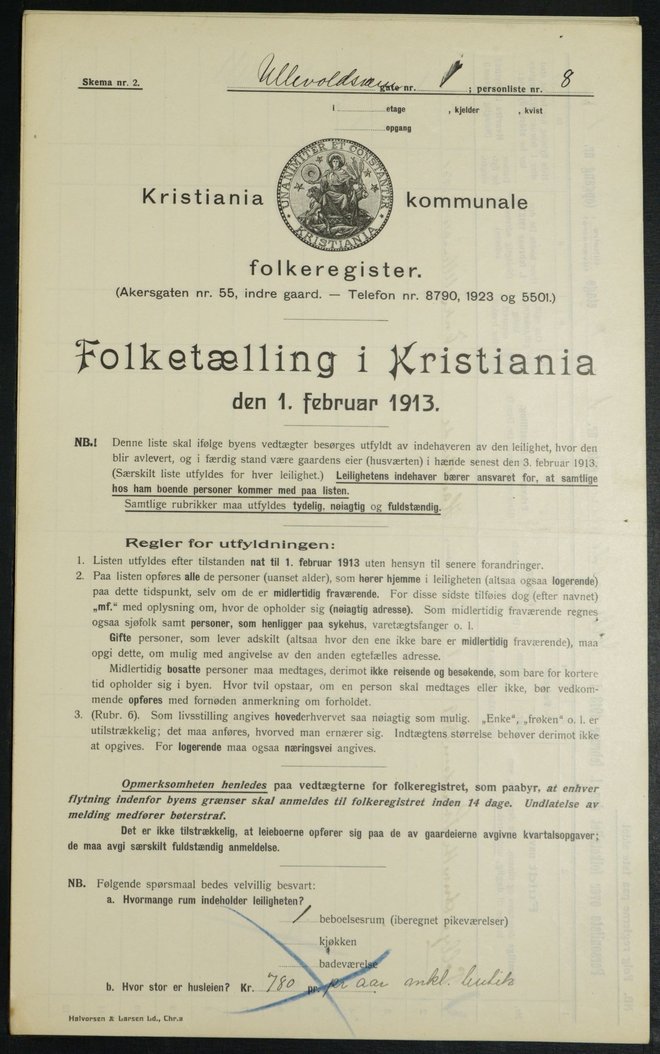 OBA, Municipal Census 1913 for Kristiania, 1913, p. 118789