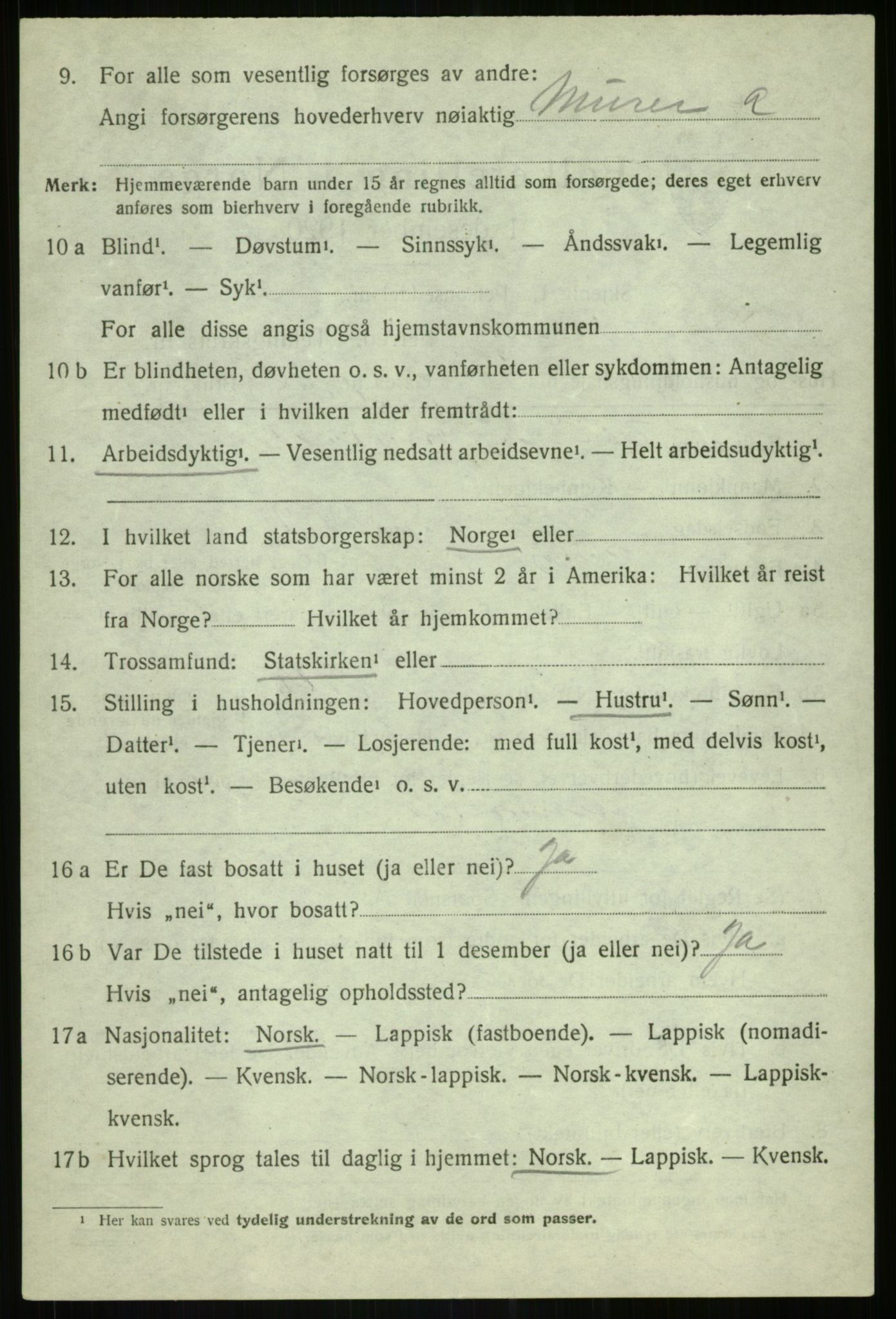 SATØ, 1920 census for Lenvik, 1920, p. 14109