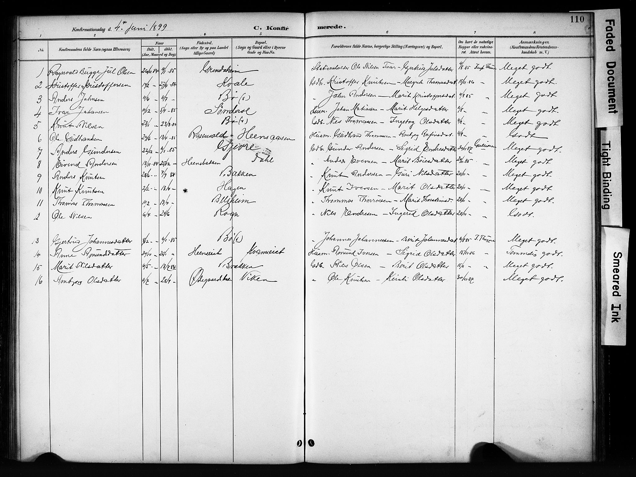 Vang prestekontor, Valdres, SAH/PREST-140/H/Hb/L0006: Parish register (copy) no. 6, 1893-1918, p. 110