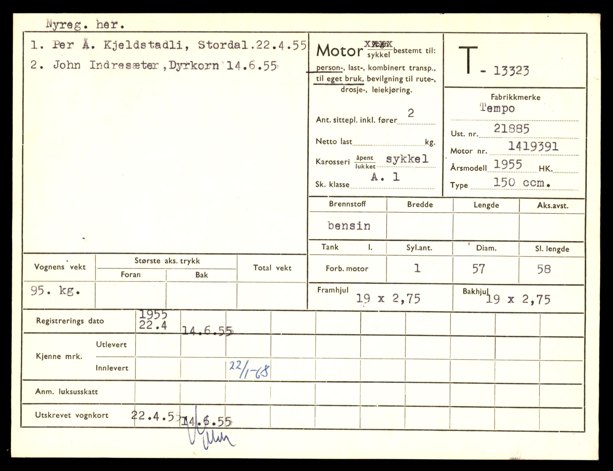 Møre og Romsdal vegkontor - Ålesund trafikkstasjon, AV/SAT-A-4099/F/Fe/L0038: Registreringskort for kjøretøy T 13180 - T 13360, 1927-1998, p. 2431