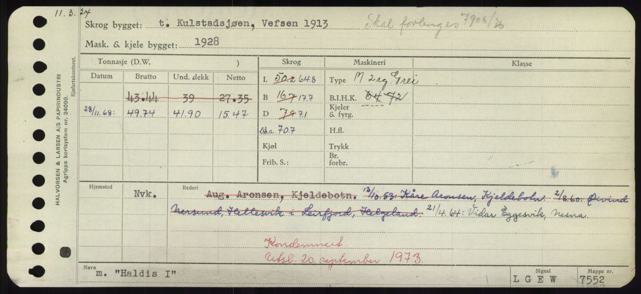 Sjøfartsdirektoratet med forløpere, Skipsmålingen, RA/S-1627/H/Hd/L0014: Fartøy, H-Havl, p. 103