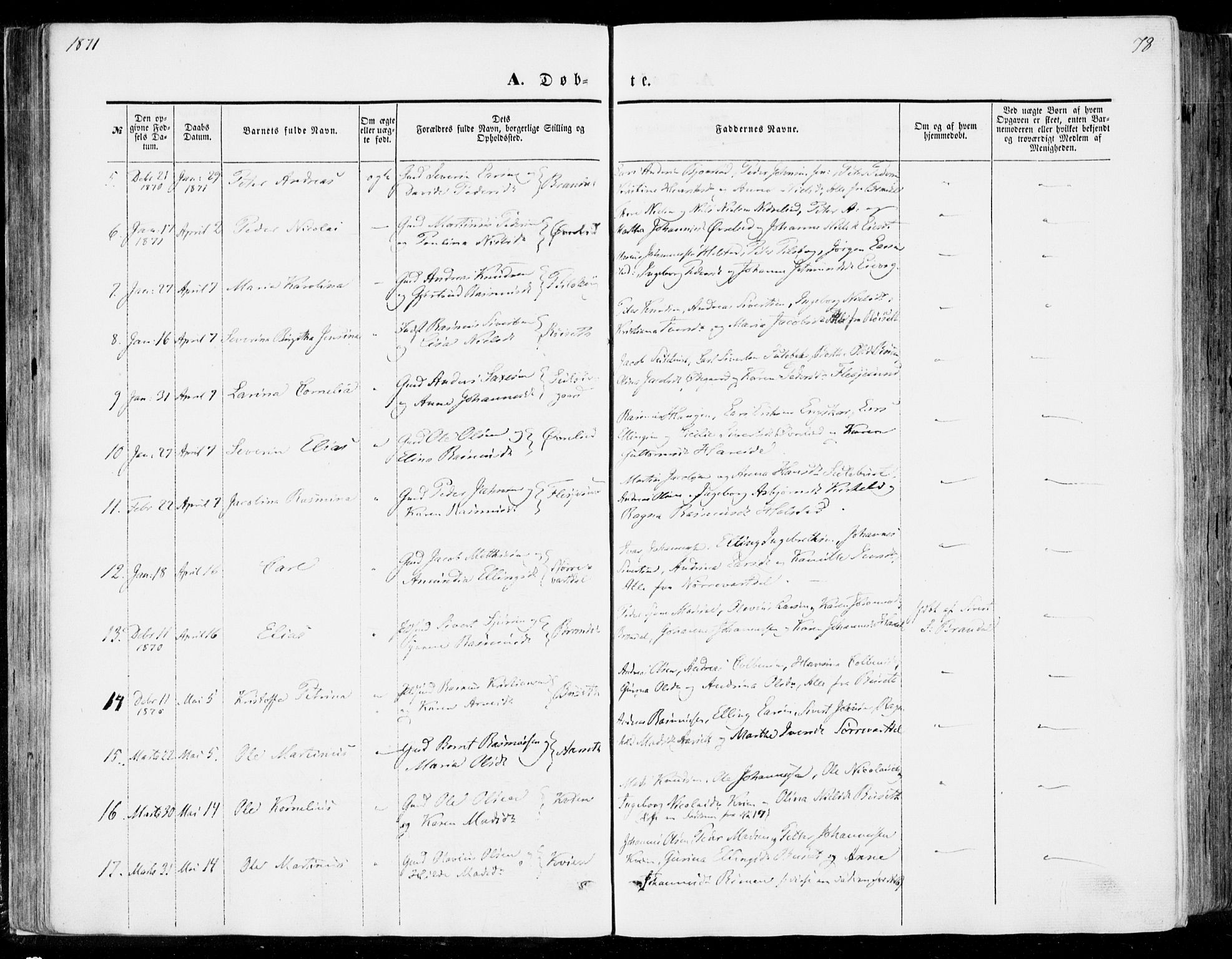 Ministerialprotokoller, klokkerbøker og fødselsregistre - Møre og Romsdal, SAT/A-1454/510/L0121: Parish register (official) no. 510A01, 1848-1877, p. 78