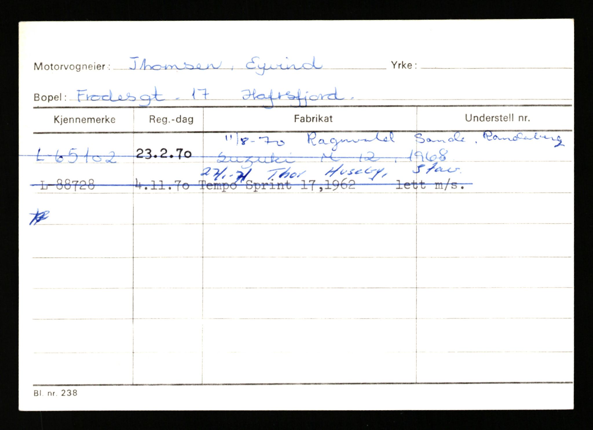 Stavanger trafikkstasjon, AV/SAST-A-101942/0/H/L0038: Sørbø - Tjeltveit, 1930-1971, p. 2227