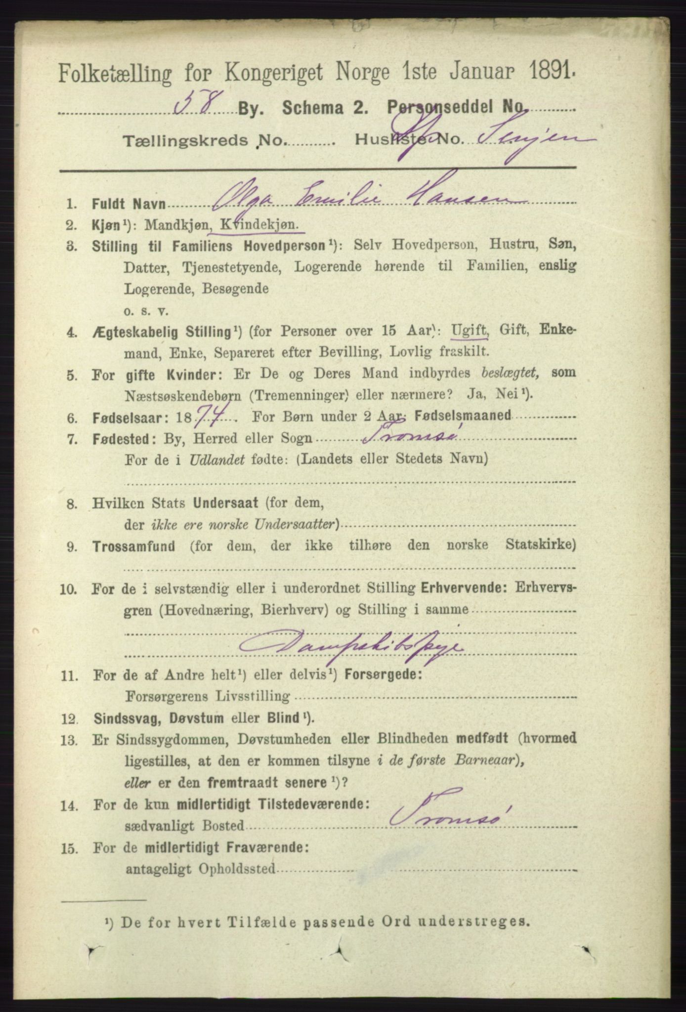 RA, 1891 census for 1902 Tromsø, 1891, p. 7532