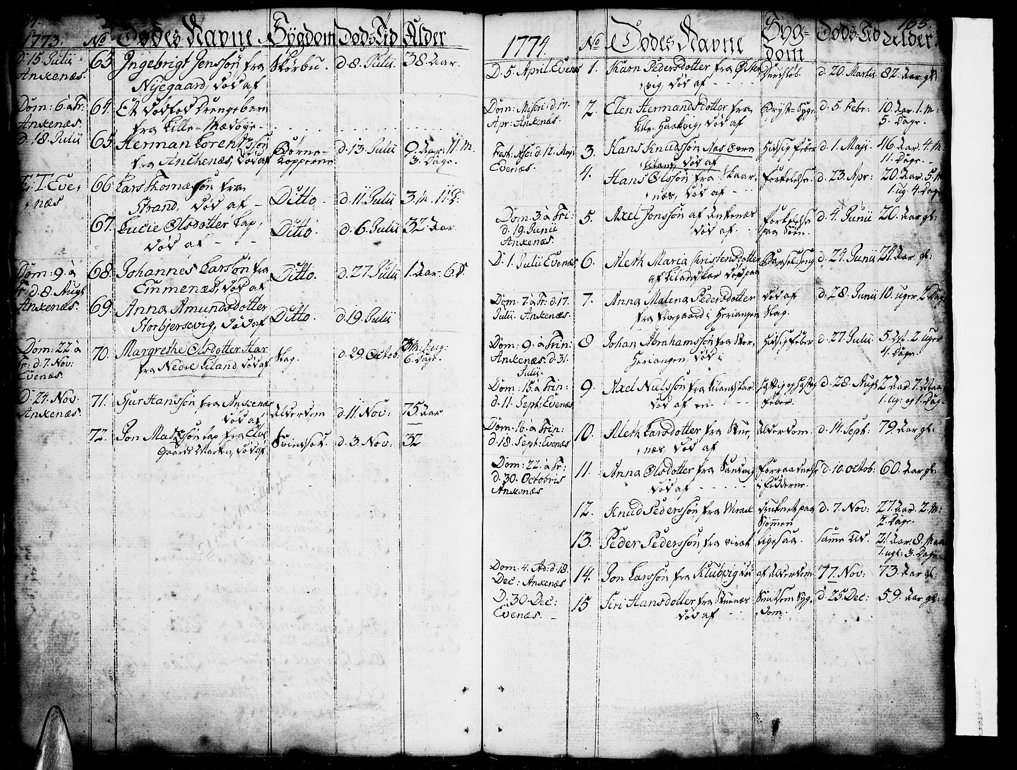 Ministerialprotokoller, klokkerbøker og fødselsregistre - Nordland, AV/SAT-A-1459/863/L0892: Parish register (official) no. 863A04, 1765-1794, p. 164-165