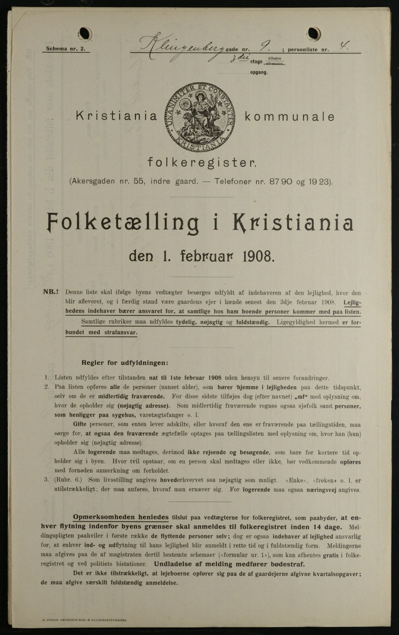 OBA, Municipal Census 1908 for Kristiania, 1908, p. 46362