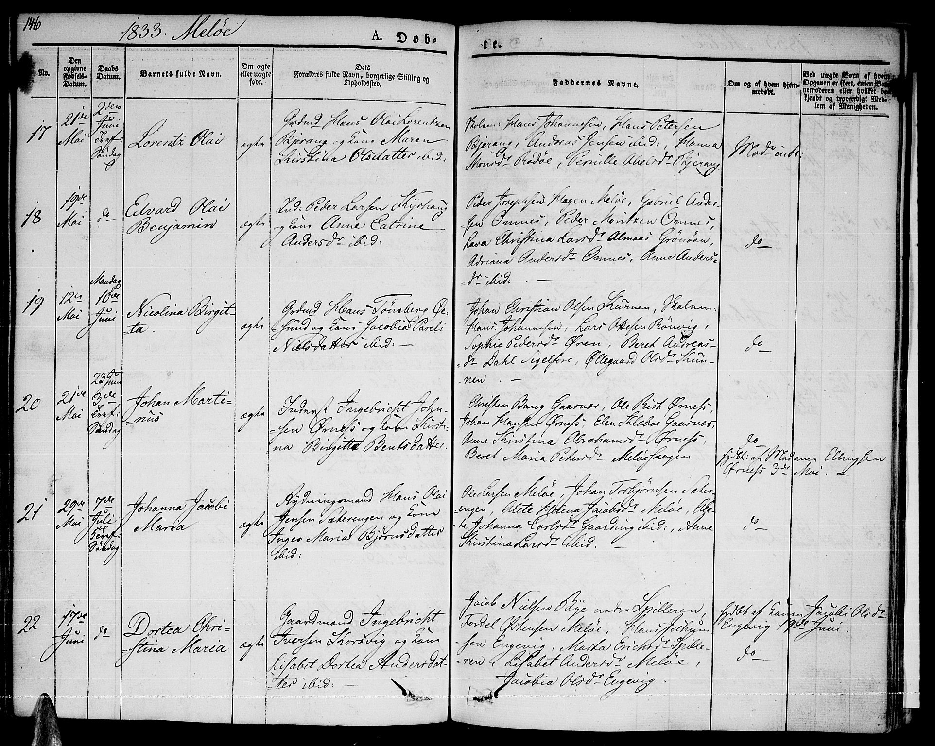 Ministerialprotokoller, klokkerbøker og fødselsregistre - Nordland, AV/SAT-A-1459/841/L0598: Parish register (official) no. 841A06 /2, 1825-1844, p. 146