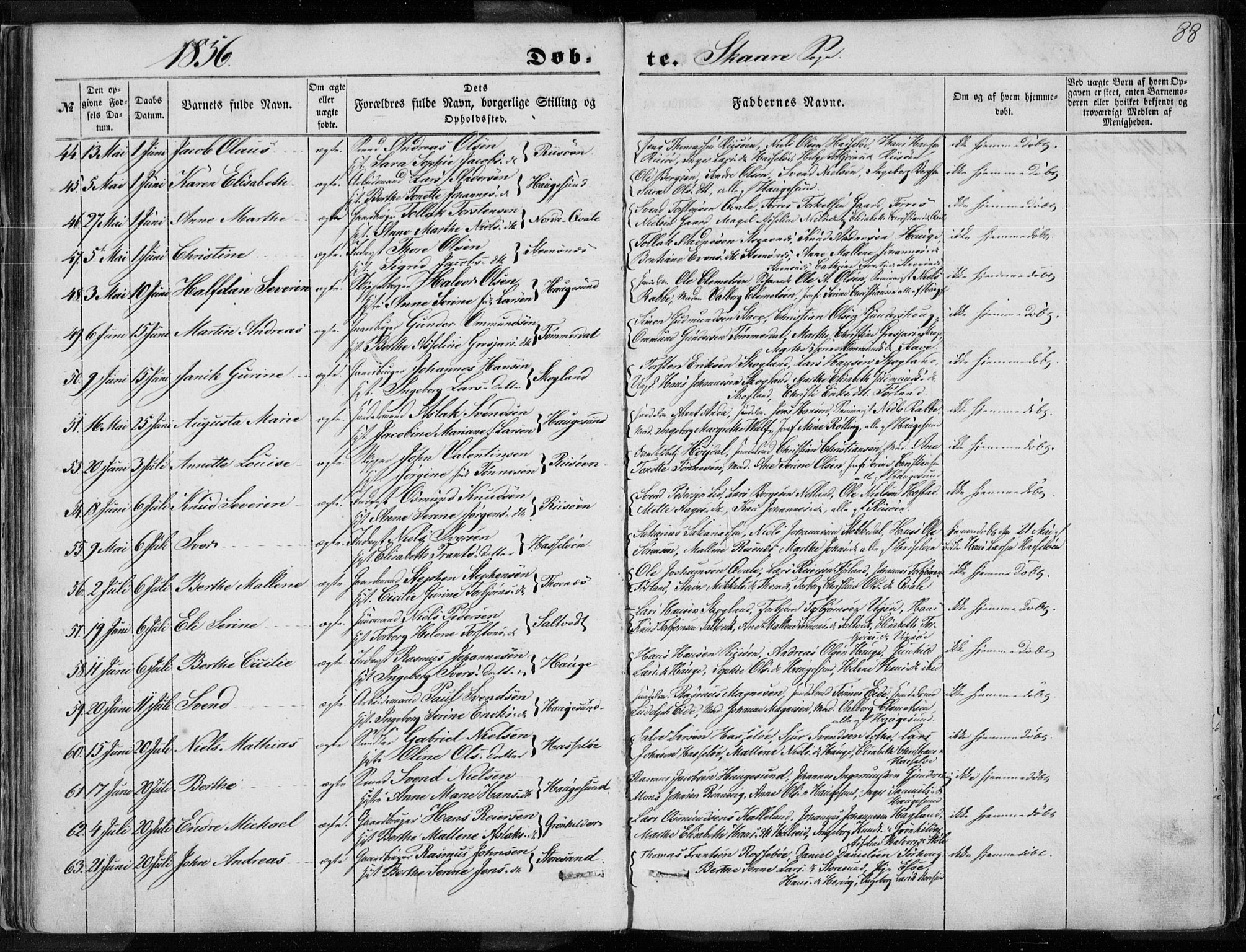 Torvastad sokneprestkontor, AV/SAST-A -101857/H/Ha/Haa/L0009: Parish register (official) no. A 9, 1847-1856, p. 88