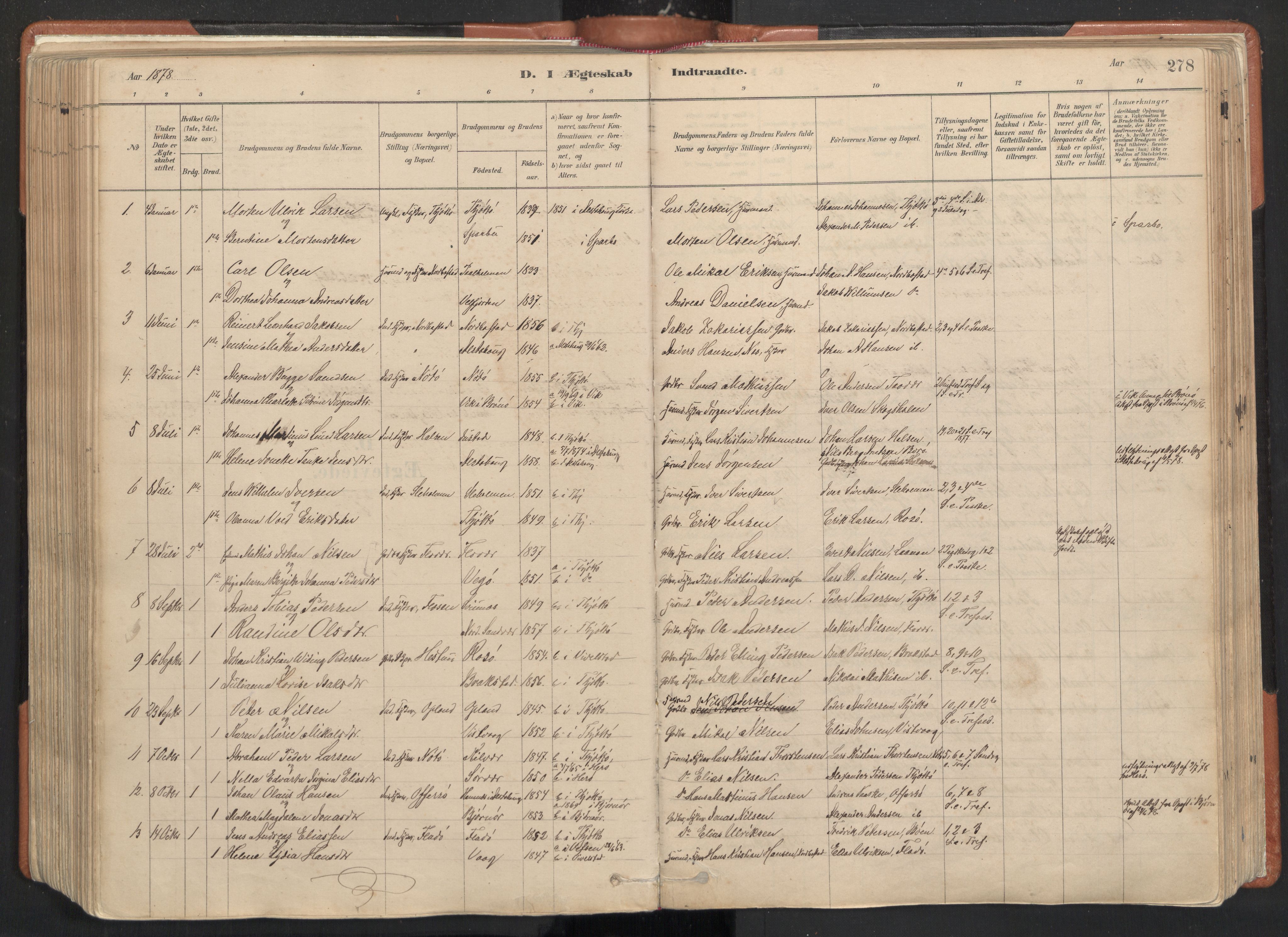 Ministerialprotokoller, klokkerbøker og fødselsregistre - Nordland, SAT/A-1459/817/L0264: Parish register (official) no. 817A04, 1878-1907, p. 278