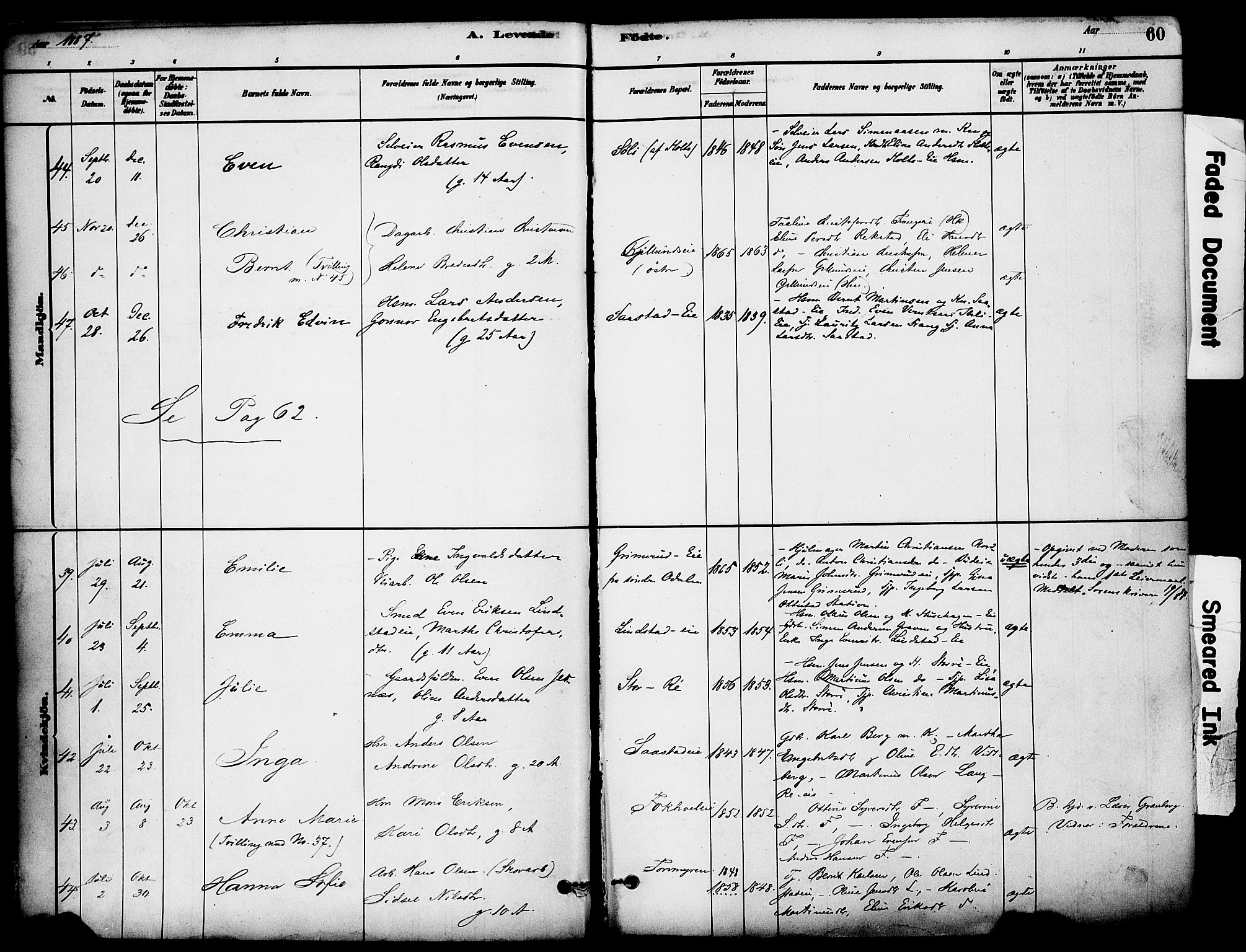 Stange prestekontor, AV/SAH-PREST-002/K/L0017: Parish register (official) no. 17, 1880-1893, p. 60