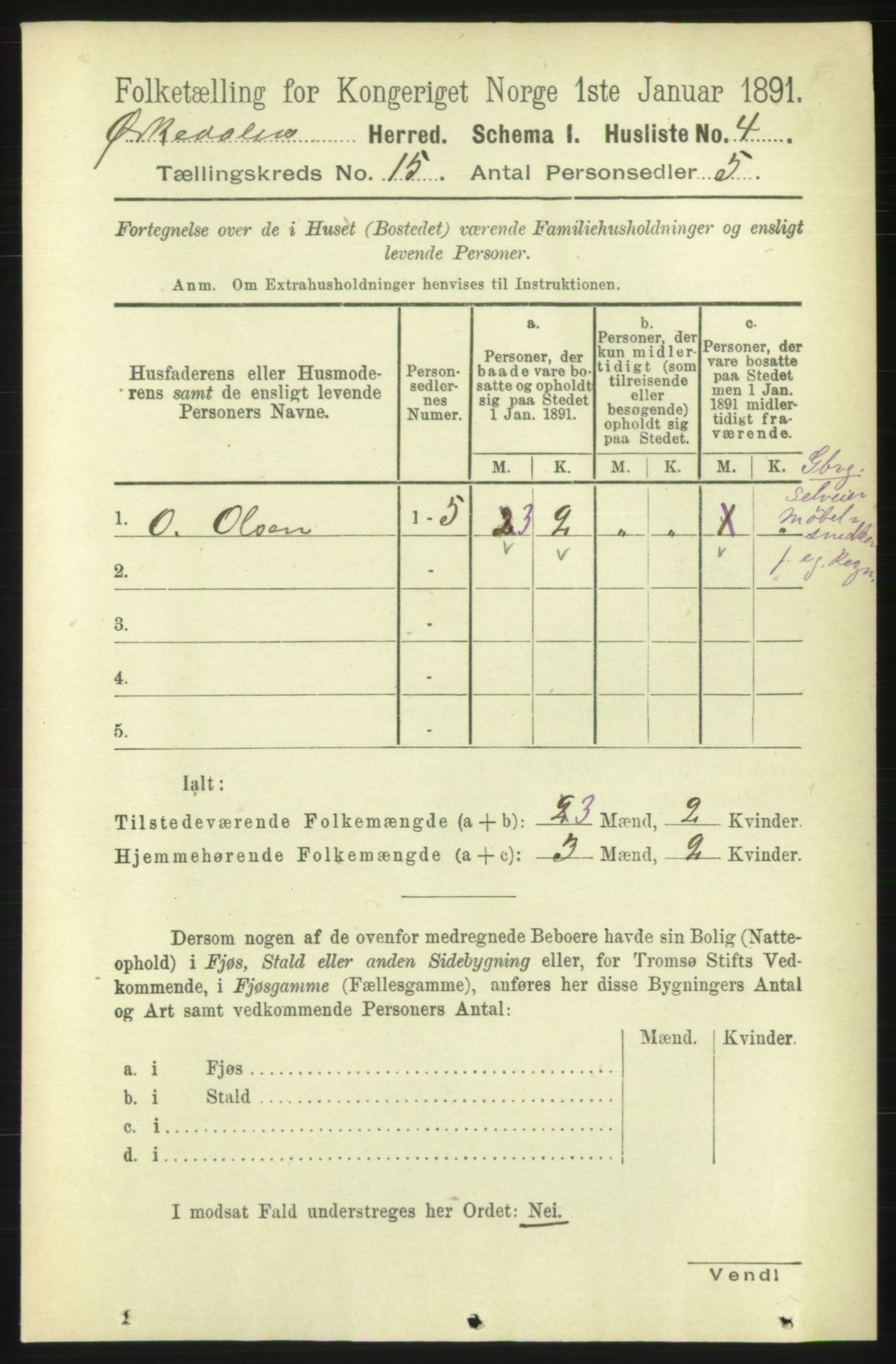 RA, 1891 census for 1638 Orkdal, 1891, p. 6843