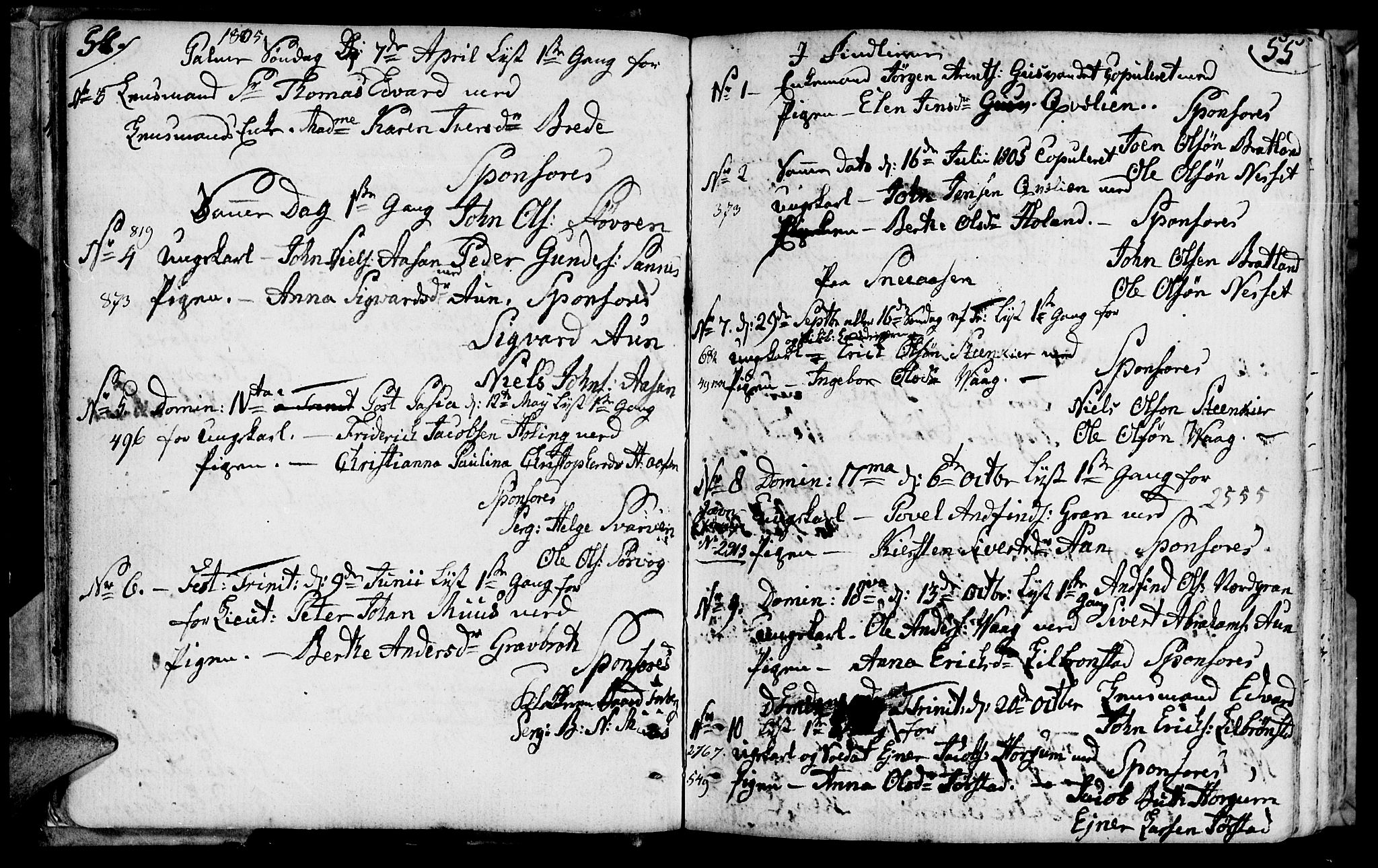 Ministerialprotokoller, klokkerbøker og fødselsregistre - Nord-Trøndelag, SAT/A-1458/749/L0468: Parish register (official) no. 749A02, 1787-1817, p. 54-55