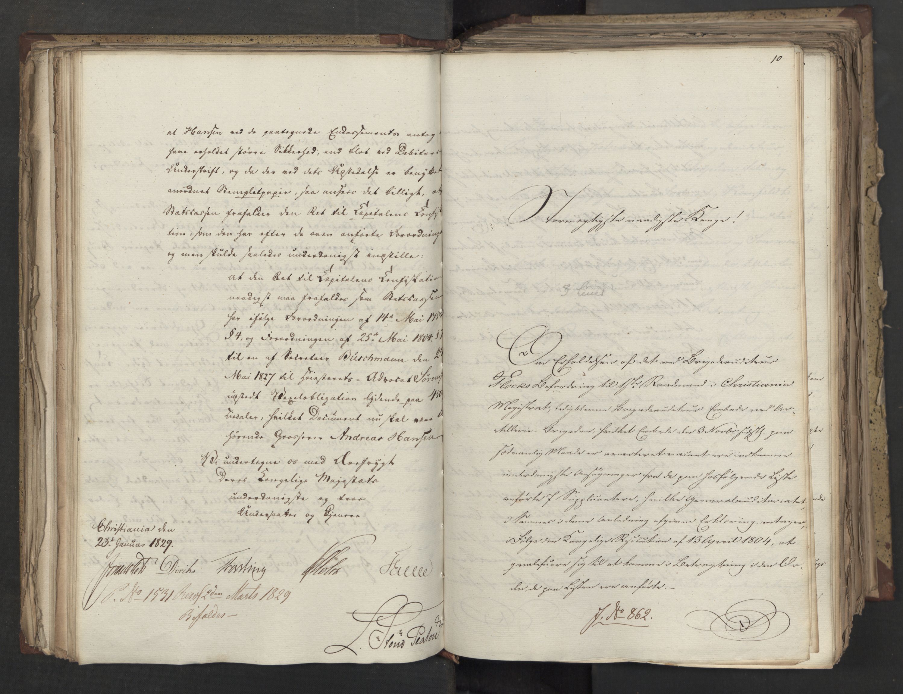 Statsrådsavdelingen i Stockholm, AV/RA-S-1003/D/Da/L0058: Regjeringsinnstillinger nr. 808-1073, 1829, p. 182