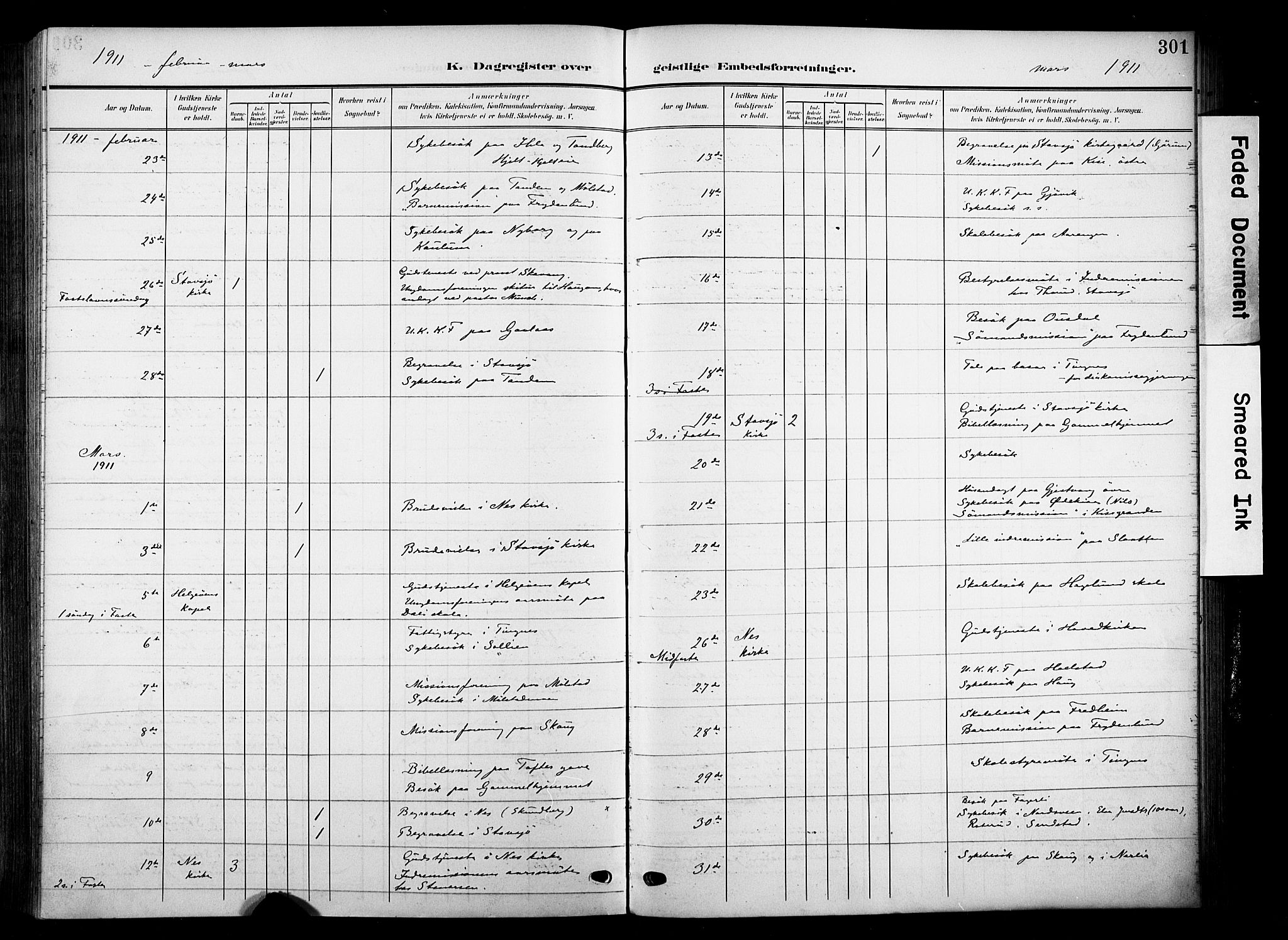 Nes prestekontor, Hedmark, SAH/PREST-020/K/Ka/L0014: Parish register (official) no. 14, 1906-1929, p. 301