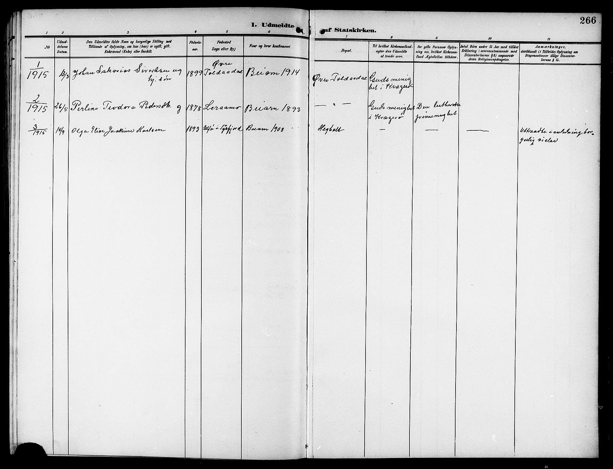 Ministerialprotokoller, klokkerbøker og fødselsregistre - Nordland, SAT/A-1459/846/L0655: Parish register (copy) no. 846C05, 1902-1916, p. 266