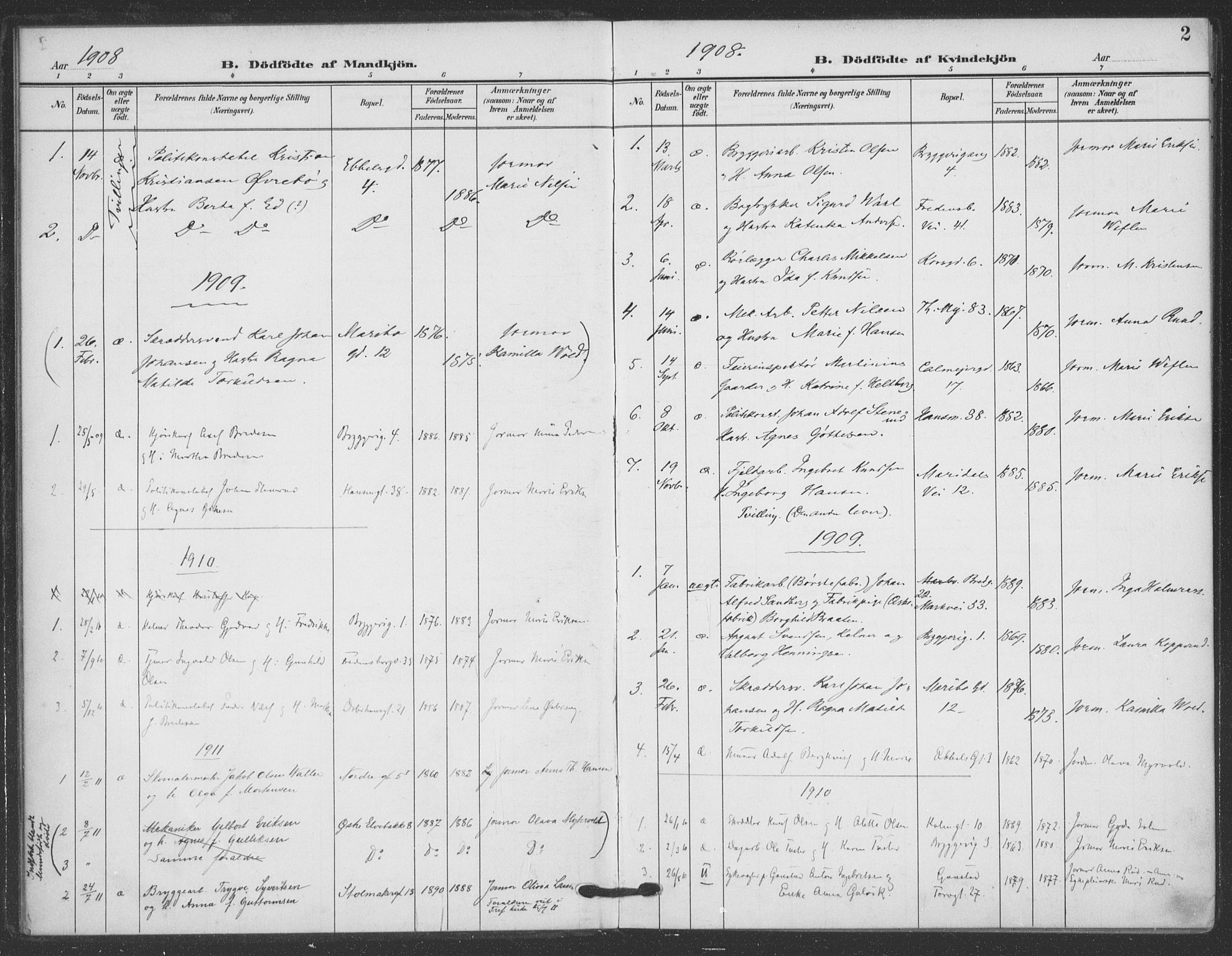 Jakob prestekontor Kirkebøker, SAO/A-10850/F/Fa/L0011: Parish register (official) no. 11, 1906-1920, p. 2