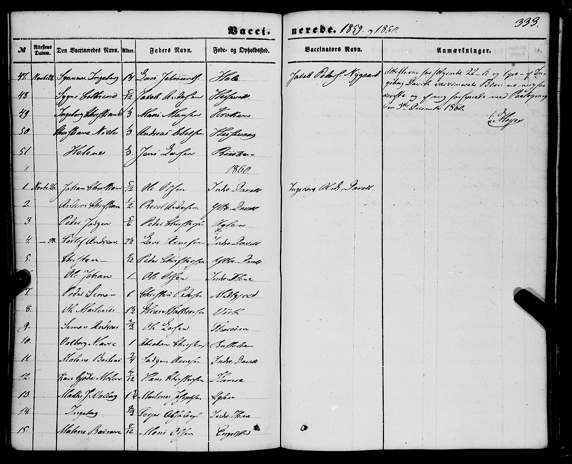 Davik sokneprestembete, AV/SAB-A-79701/H/Haa/Haaa/L0005: Parish register (official) no. A 5, 1850-1866, p. 333