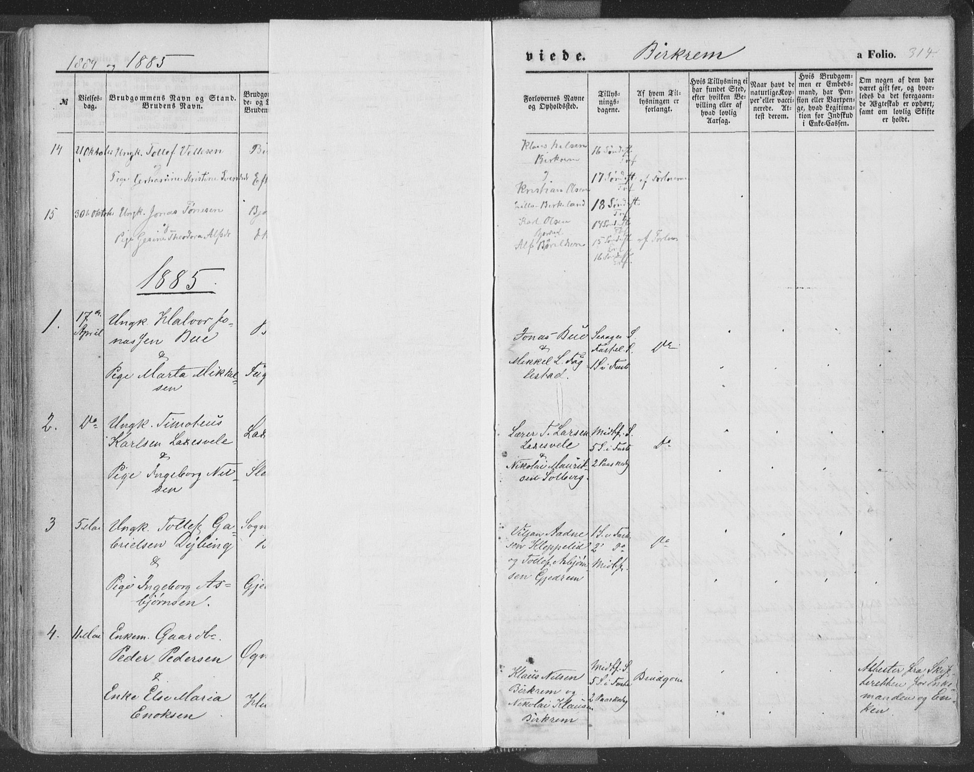 Helleland sokneprestkontor, AV/SAST-A-101810: Parish register (official) no. A 7.1, 1863-1886, p. 314